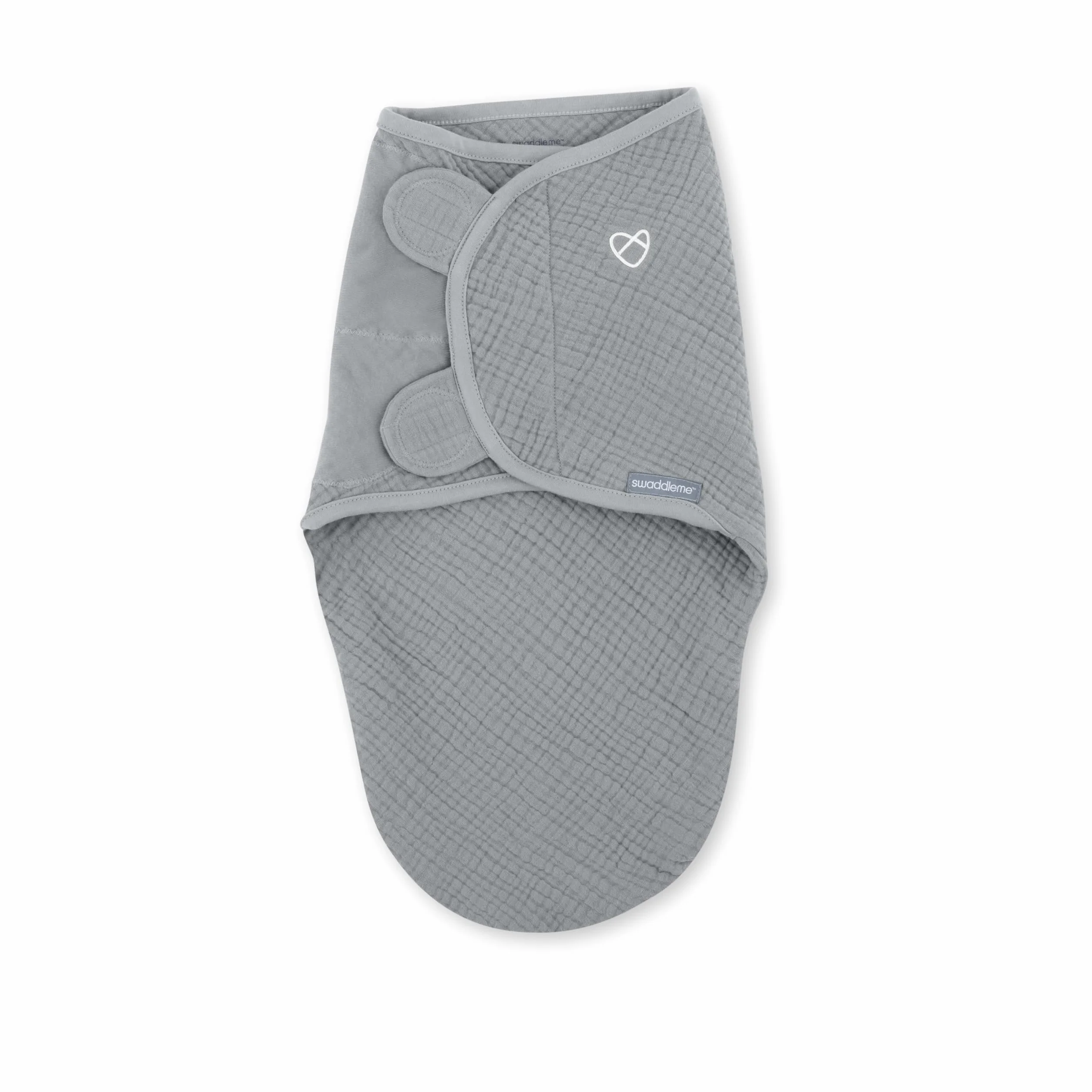 SwaddleMe by Ingenuity, oryginalny muślin, rozmiar 0-3 miesiące, 3,2-6,4 kg, 1 szt., 1,0 TOG - granit