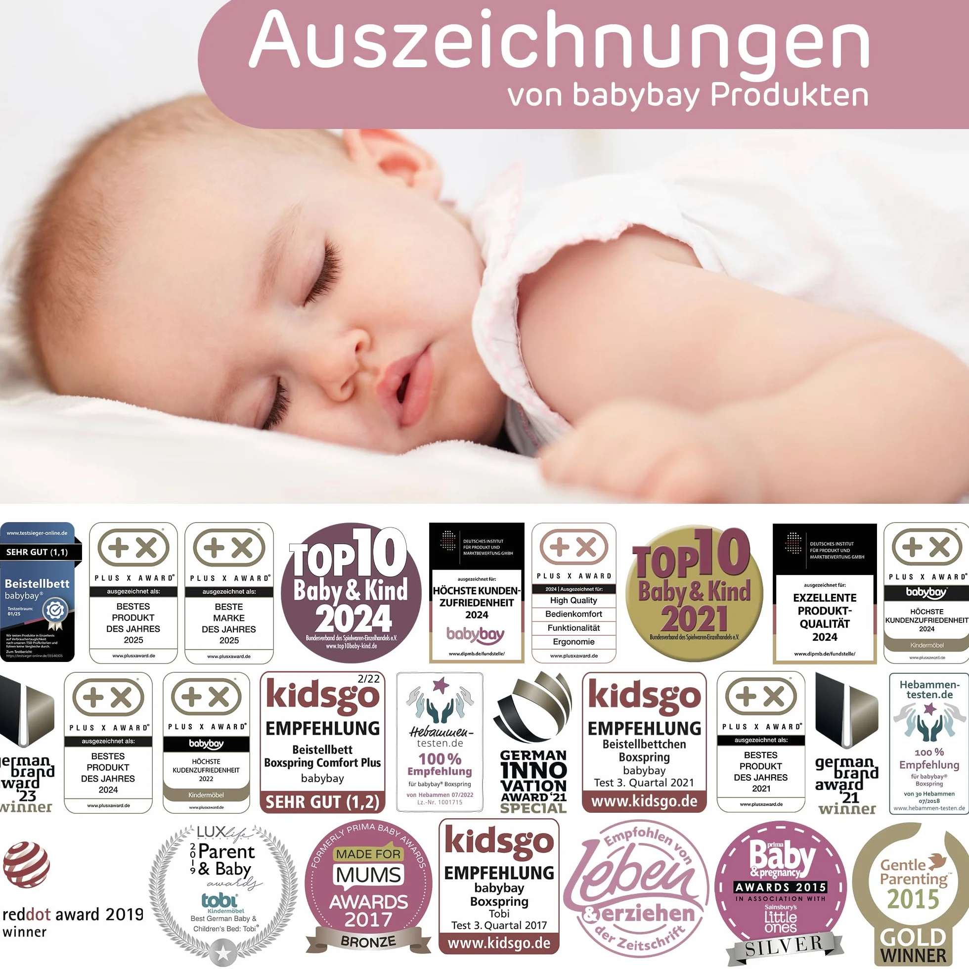 babybay Maxi bardzo duże łóżko dostawne z litego drewna bukowego/łóżko dziecięce, wysokość regulowana bezstopniowo i przyjazne dla środowiska, z materacem Classic Soft (naturalne lakierowanie)