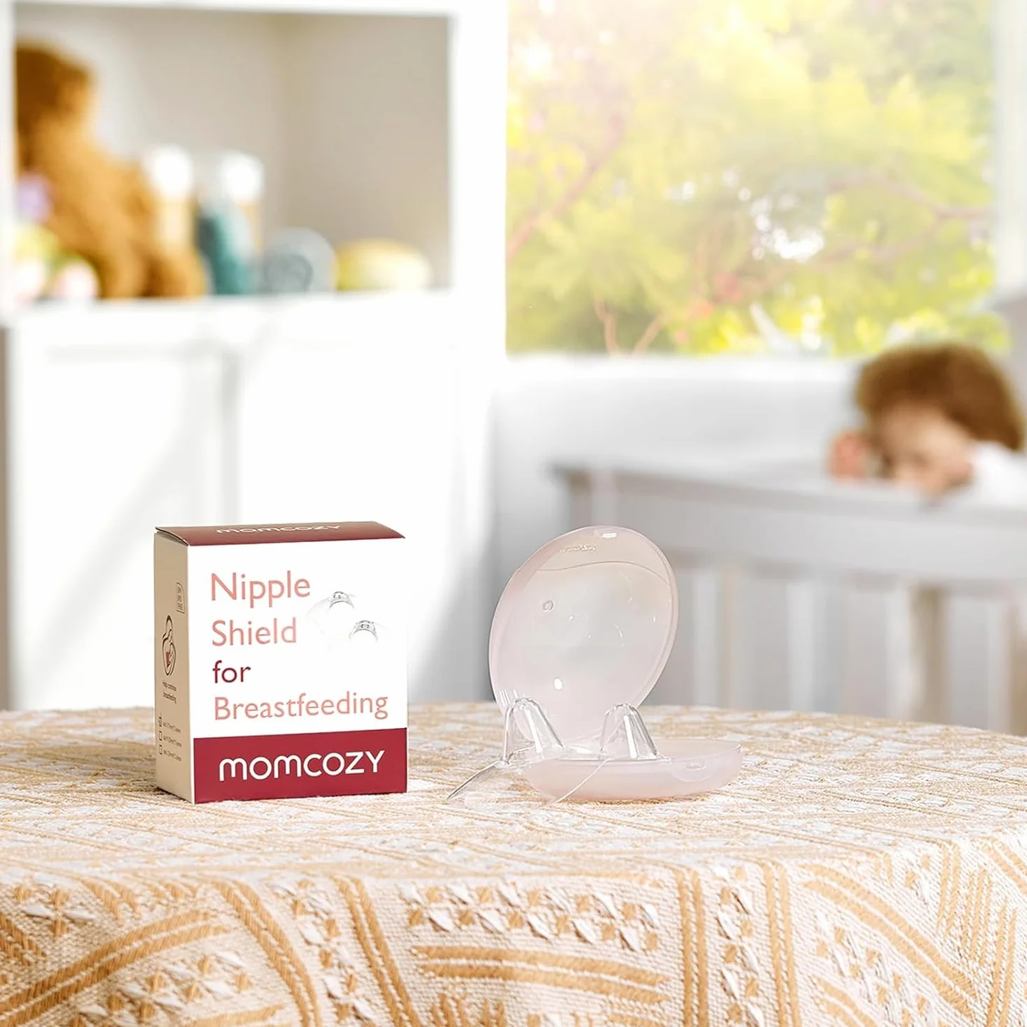 Momcozy Kontaktowe osłony na sutki, 100% silikon klasy spożywczej dla trudności z karmieniem piersią, ultracienki i super miękki, wykonany bez BPA/BPS, w zestawie etui (17 mm)