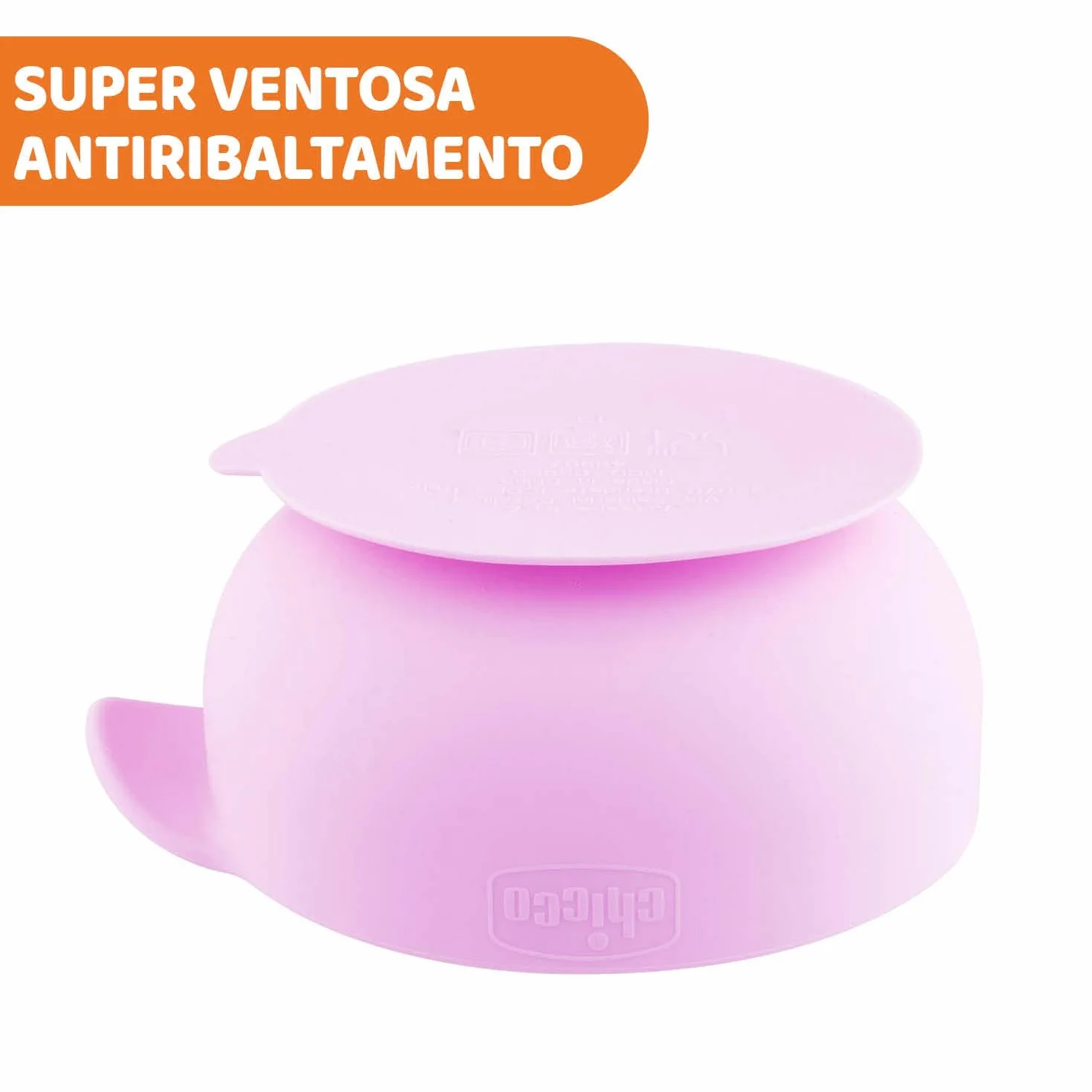 Chicco silikonowa miska z przyssawką dla niemowląt, wytrzymała, łatwa do czyszczenia półpłynna żywność z ergonomicznym uchwytem - od 6 miesięcy, jasnoróżowa