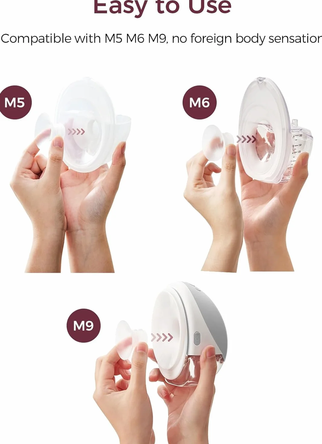 Wkładka kołnierzowa Momcozy 15/17/19/21 mm – pasuje do laktatora Momcozy M5/M6/M9, 4 sztuki