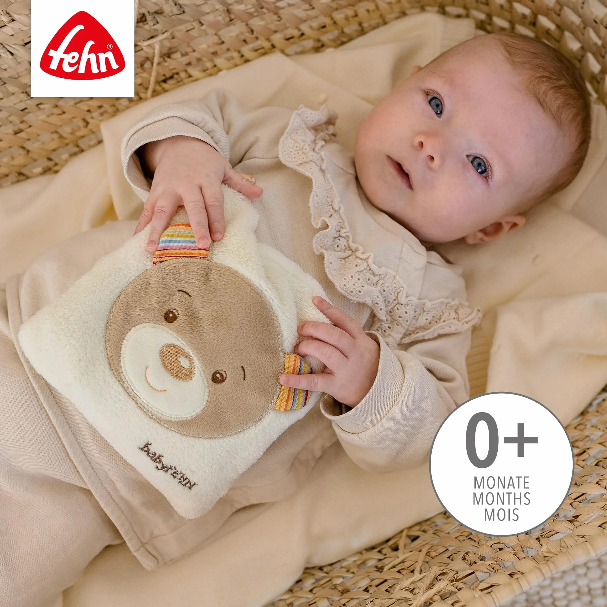 Fehn Kirschkernkissen Baby Teddy - Wärmekissen und Kältekissen für Babys ab 0+ Monaten - Körnerkissen für Backofen