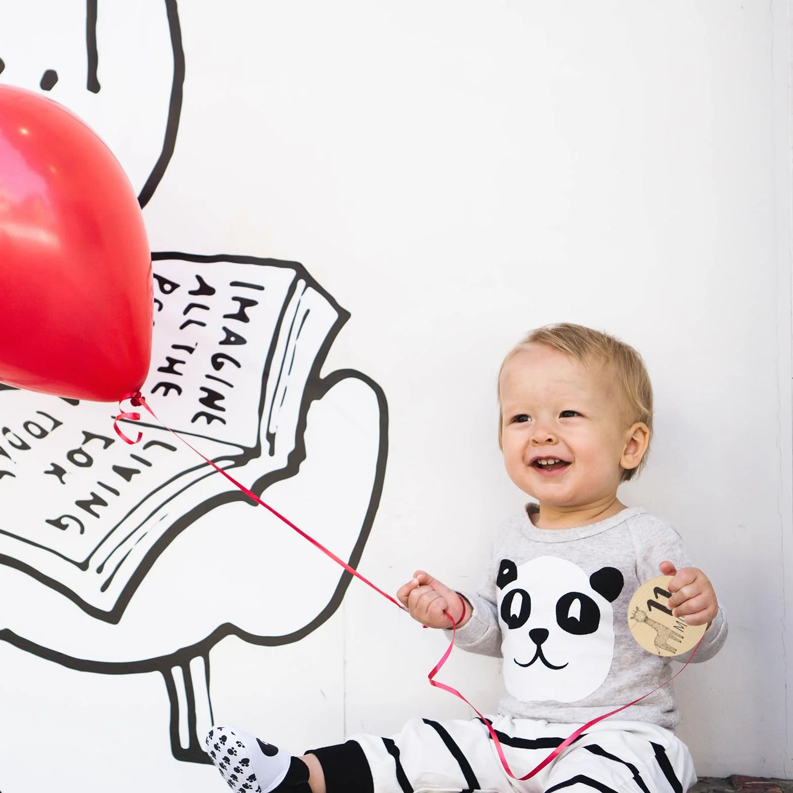 7szt Baby Miesieczny Znak Milowy, Okragly Drewniany Noworodek Znak Powitalny Znak Ogloszenia Dziecka do Zdjecia Rekwizytu Znaki Ogloszenia Narodzin Dziecka Druk dwustronny