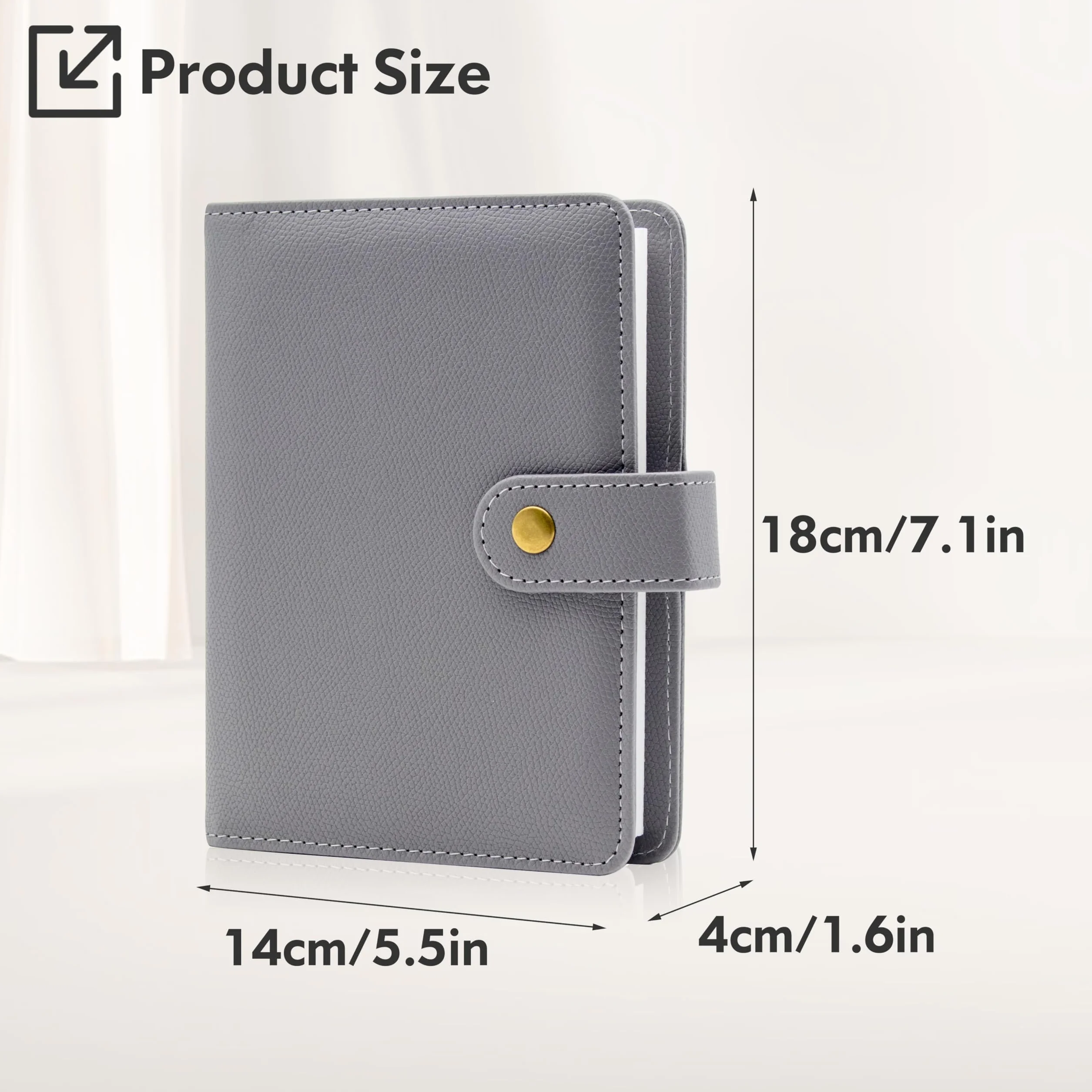 Mały album na zdjęcia, 6 x 4–68 kieszeni, 10 x 15 cm, książka z obrazkami, duża pojemność, mini pokrowiec ze skóry PU, prezent dla dzieci, rodziny, ukończenia szkoły, ślub, podróż, szary