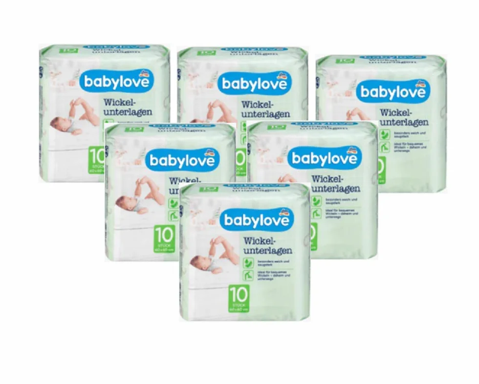 babylove podkładki do przewijania 6 x 10 szt., 60 sztuk