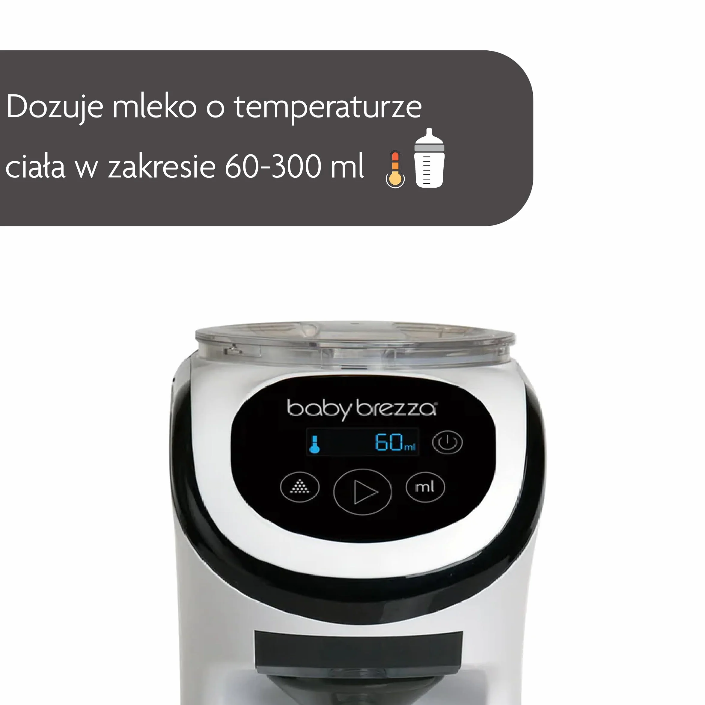 Baby Brezza Formula Pro Mini - podróżny ekspres do mleka biały automatyczny zaparzacz do butelek – idealnie miesza mleko w proszku i wodę za pomocą jednego przycisku.