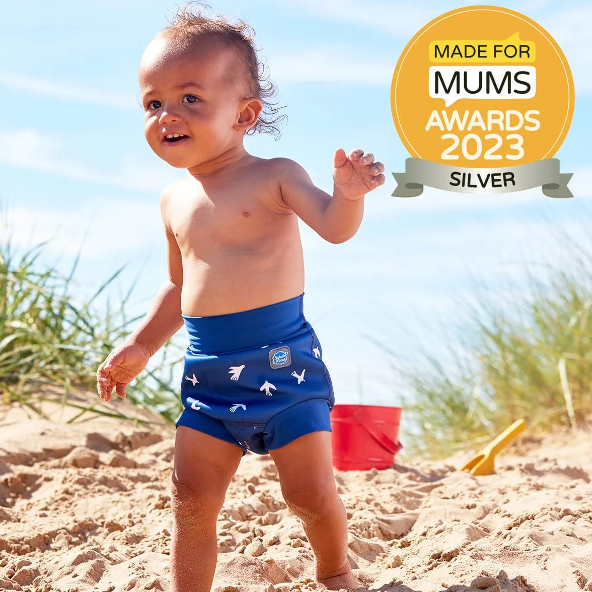 Splash About Happy Nappy Duo Wiederverwendbare Schwimmwindel, White Birds, 12-24 miesięcy