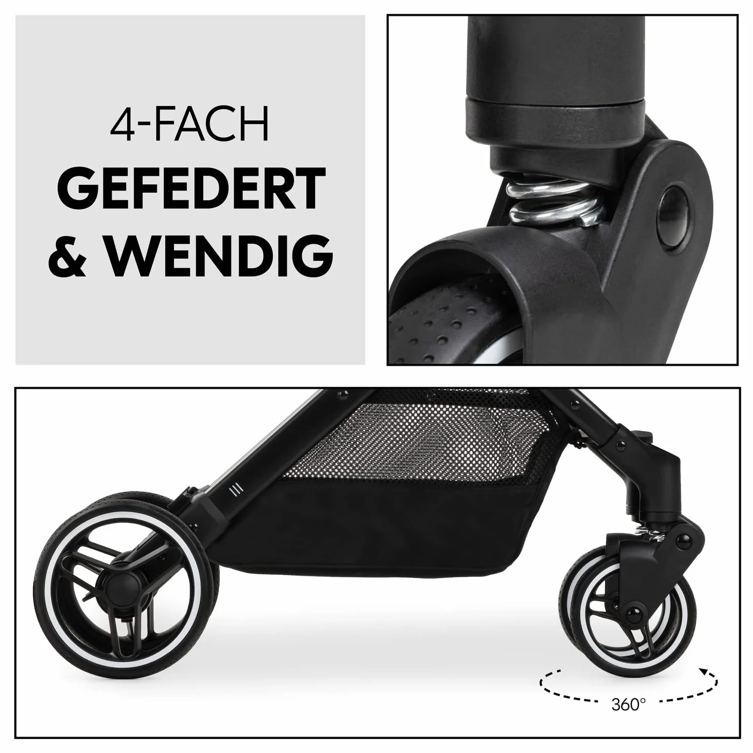 Hauck Wózek podróżny Travel N Care Plus z funkcją leżenia, tylko 7,2 kg, ochrona przed promieniowaniem UV 50+, obciążenie do 25 kg (22 kg dziecka + kosz 3 kg), mały składany (Dusty Blue)