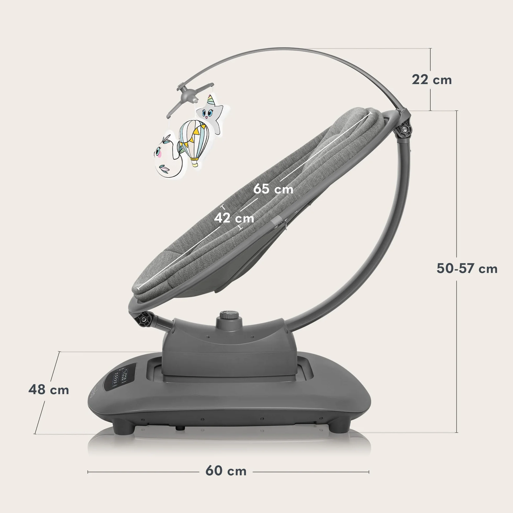 LIONELO BLOSSOM Elektryczny Bujaczek Niemowlęcy do 9 kg Leżaczek dla Dzieci Regulacja Oparcia Naturalne Kołysanie 5 Prędkości Ergonomiczne Siedzisko Bluetooth Pilot, 5 Melodii