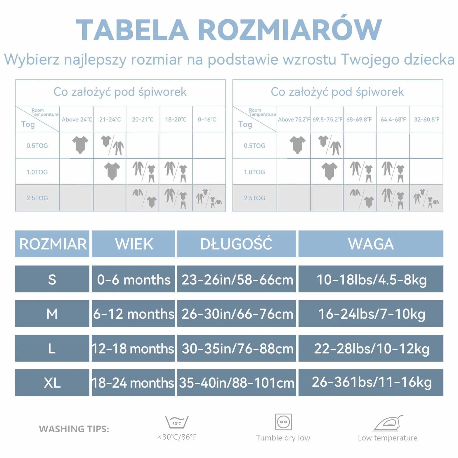 Śpiworek dziecięcy 1,0 Tog, 2 sztuki, supermiękki wiskoza, wykonany z bambusa, czysty organiczny worek do spania dla niemowląt, wiosna lato(niebieski, rozmiar M)