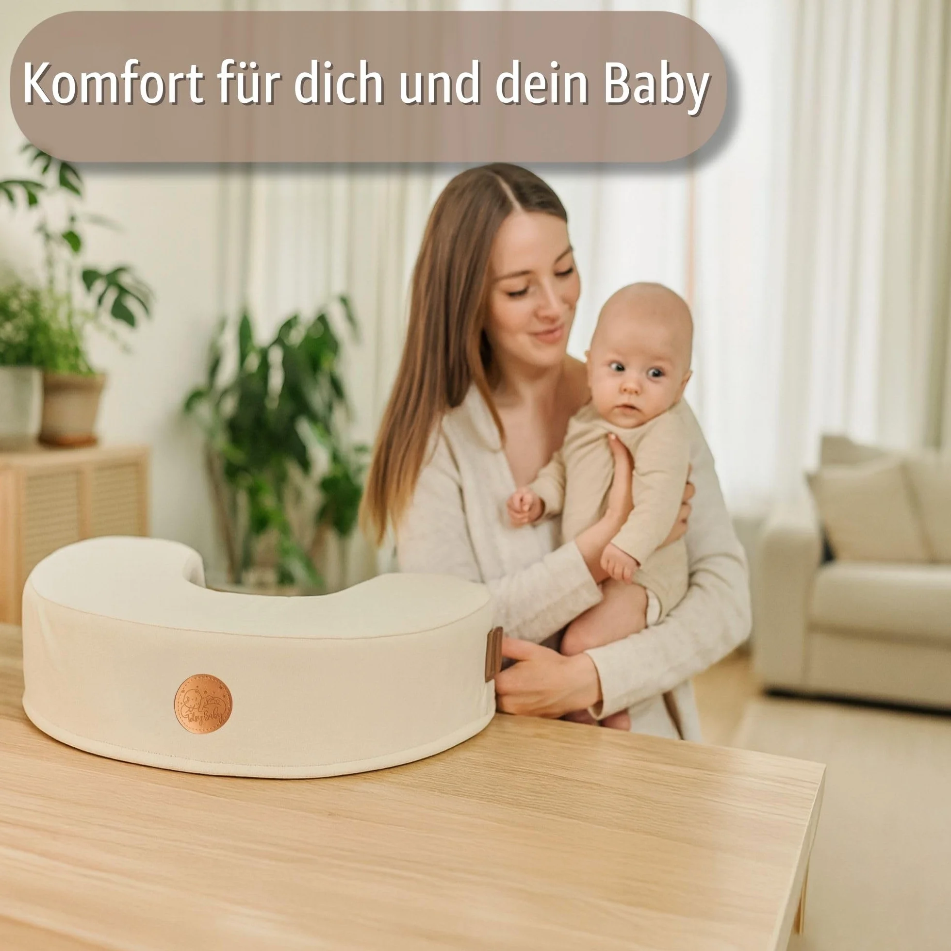 Rogal do karmienia z naszywką Totsy Baby z pianki memory V-3015 SZARY Velvet