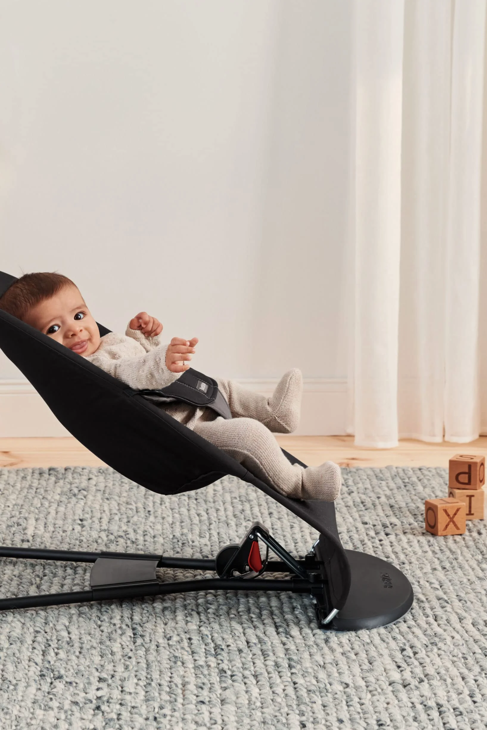 BabyBjörn Huśtawka dziecięca Balance Soft,tkana, czarny/ciemnoszary