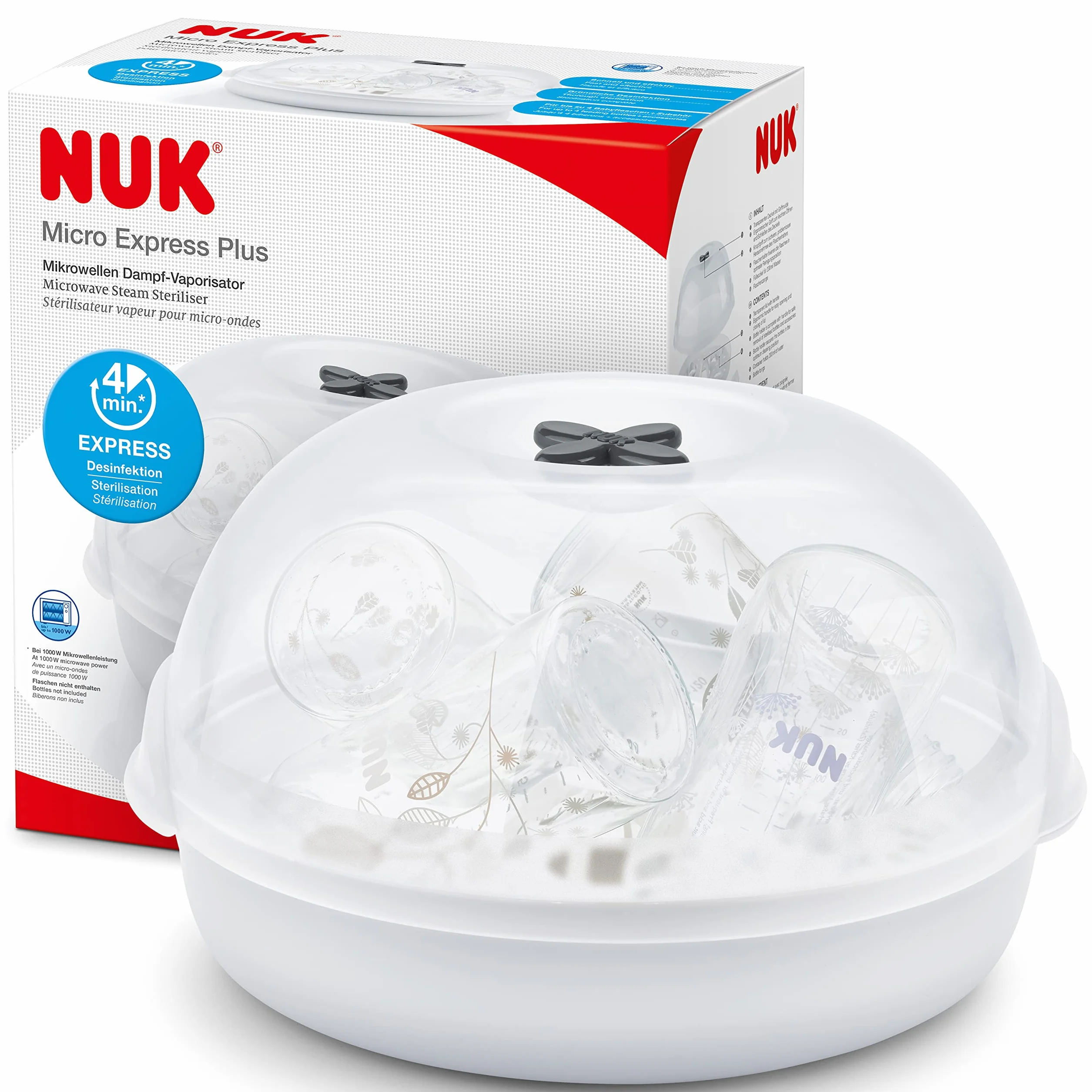 Nuk 10256444 Sterylizator, Biały, Do 4 Butelek