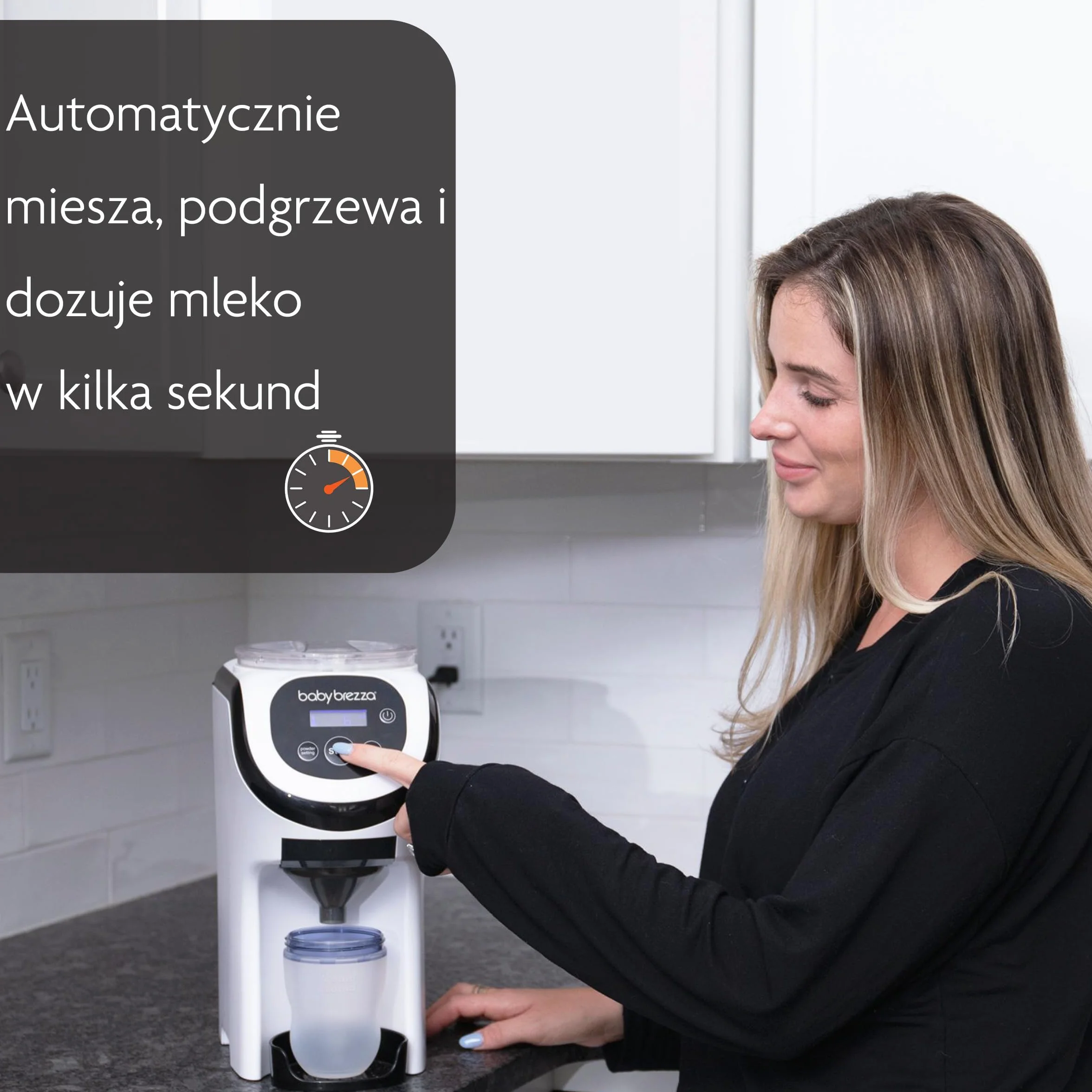 Baby Brezza Formula Pro Mini - podróżny ekspres do mleka biały automatyczny zaparzacz do butelek – idealnie miesza mleko w proszku i wodę za pomocą jednego przycisku.