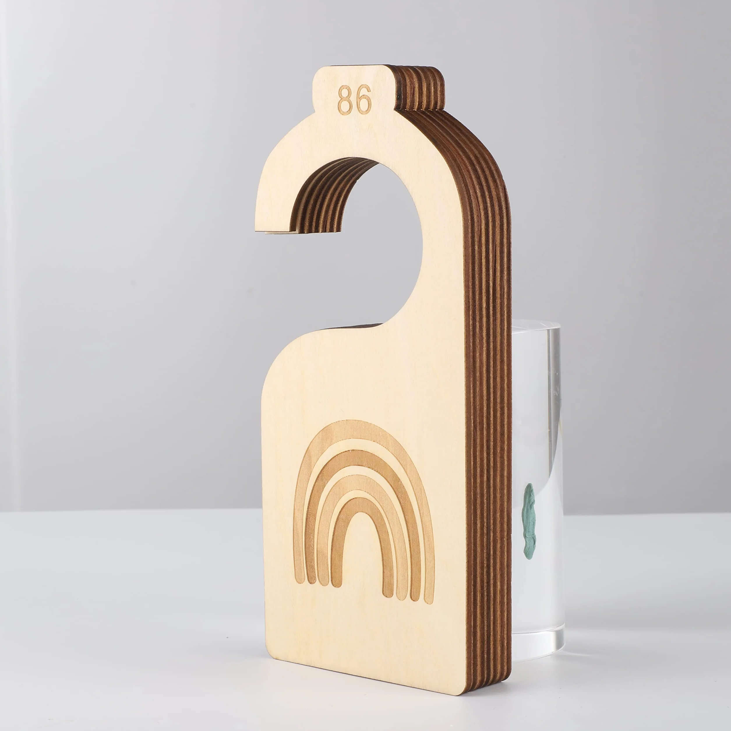 Yoosso Drewniana przegroda na ubrania dla niemowląt, 7 szt., tęczowy design, 50 do 86 rozmiarów zakładek, przegroda na ubrania dla niemowląt, bezpieczna i trwała, DIY, organizowanie i oddzielanie