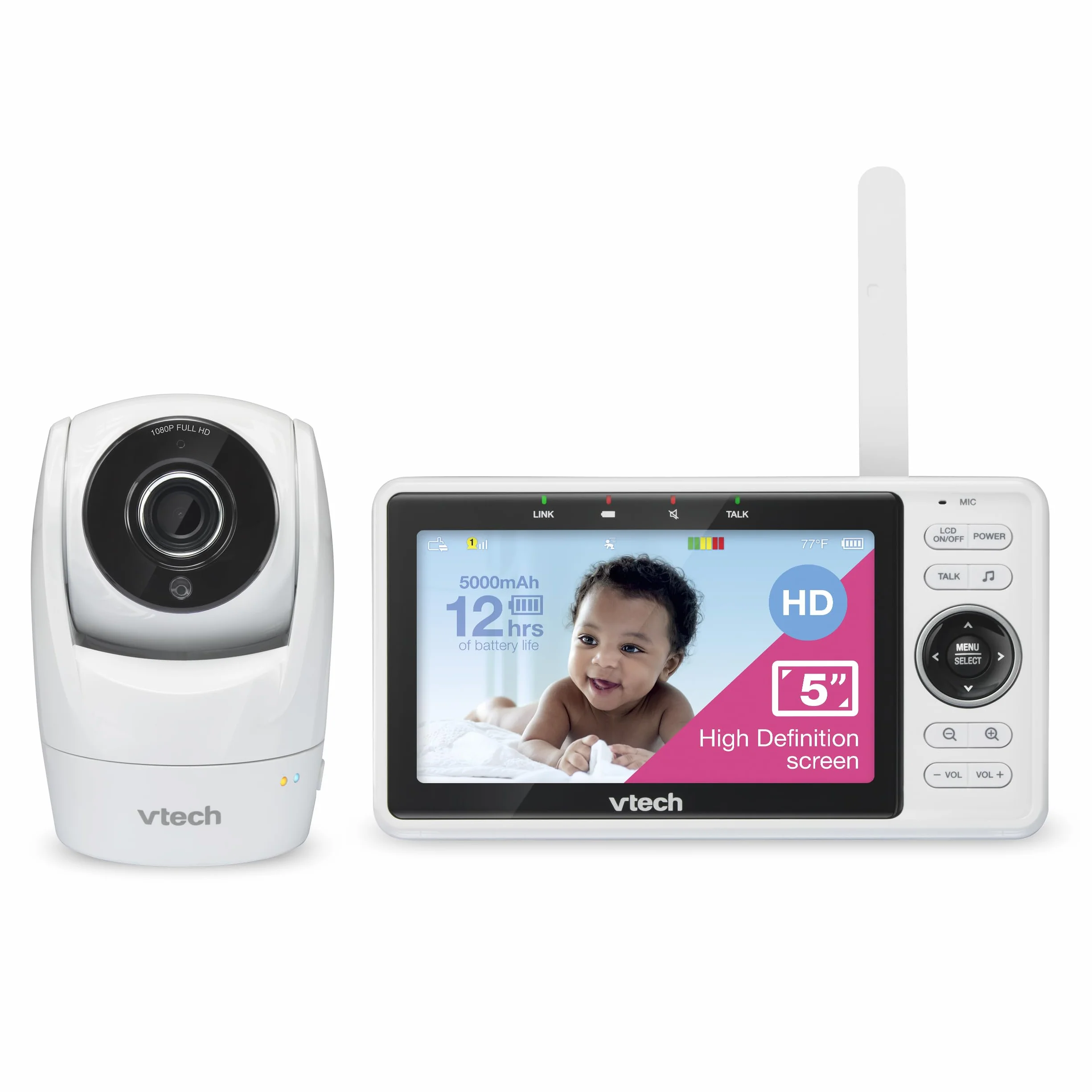 Vtech VM901-1W Elektroniczna Niania, Biały, 120°
