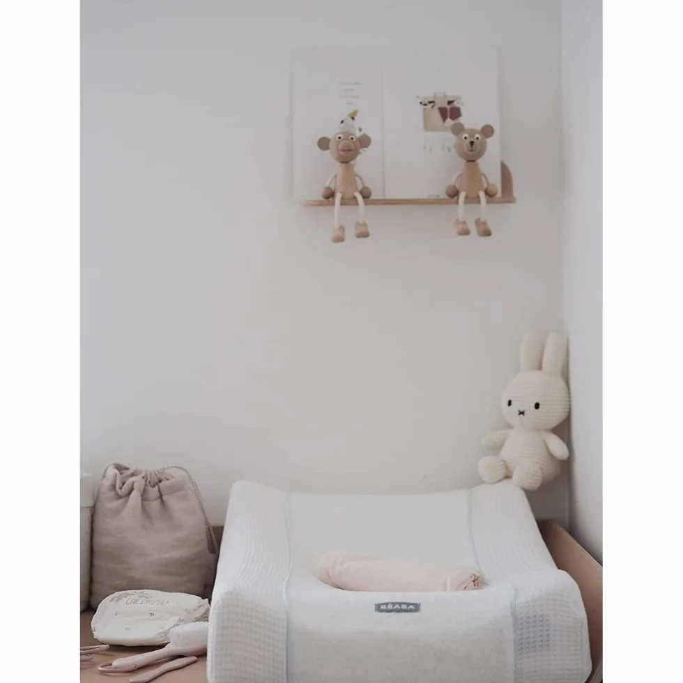 BÉABA, Pokrowiec na materac do przewijania Sofalange, 100% bawełna plaster miodu, miękka gąbka, chłonne prześcieradło, optymalny komfort, tkaniny z certyfikatem Oekotex, biały