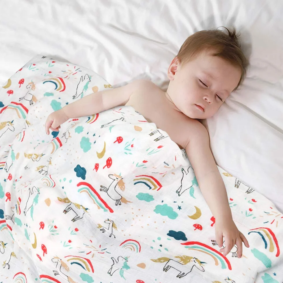 Swaddles Pucksack Baby 0-3 miesięcy, rozmiar 120 x 120 cm, miękki bambus, bawełna, muślin, kocyk dla niemowląt, koc, koc, chusta do przewijania, prezent pod prysznic dla noworodków