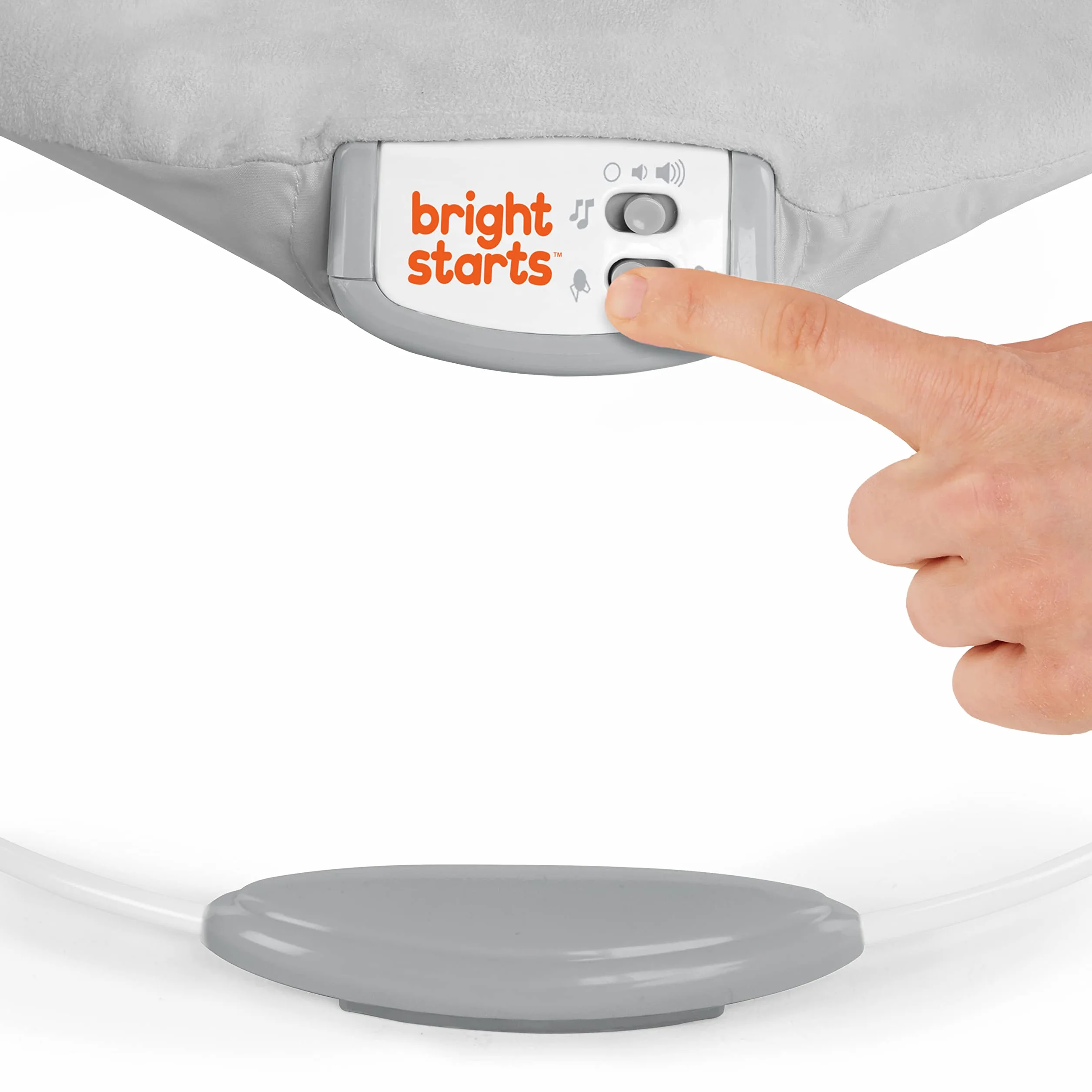 Bright Starts, Disney Baby Micky Huśtawka dla niemowląt z uspokajającymi wibracjami, melodiami, zdejmowanym łukiem do zabawy, 3 wiszące zabawki i wiele więcej