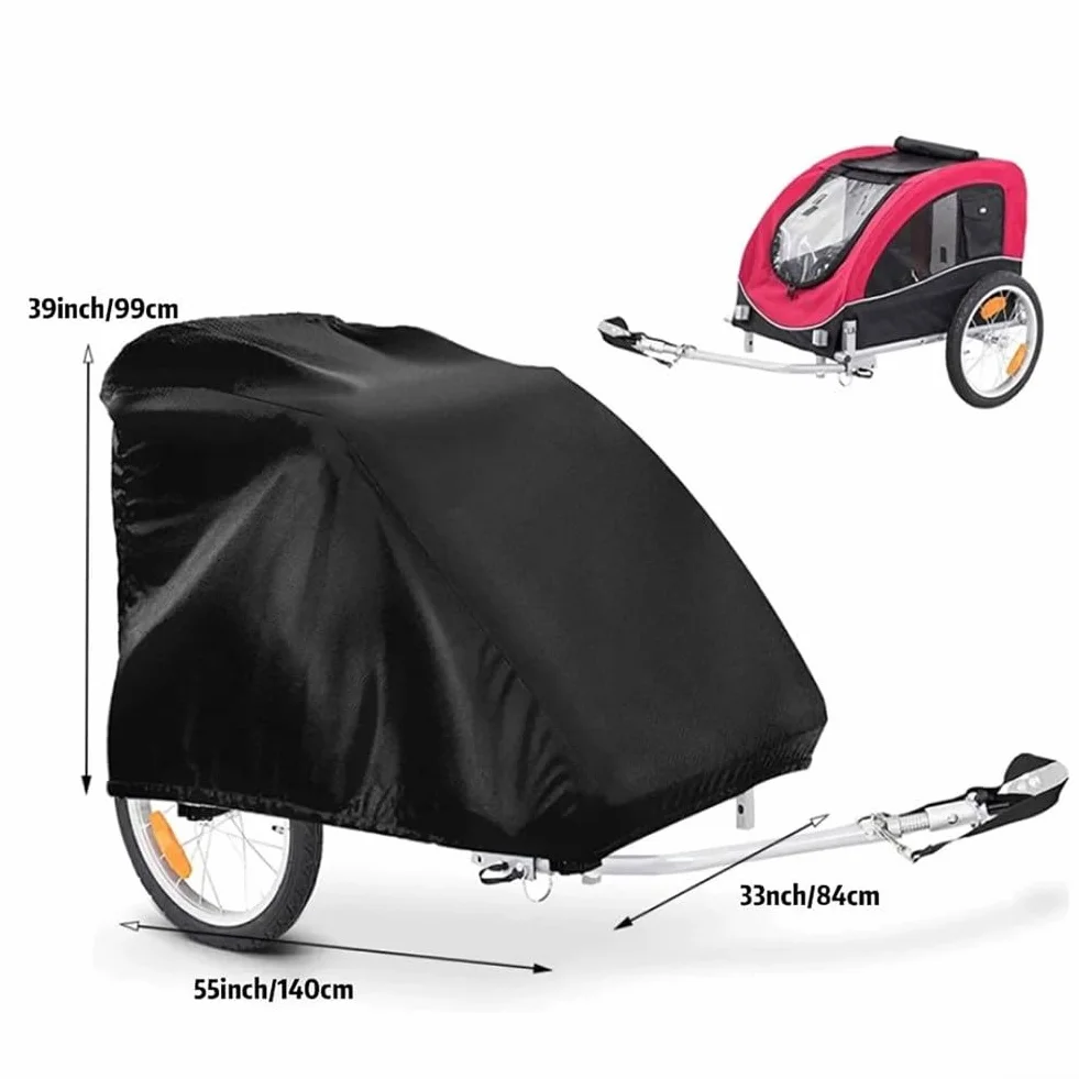 Honseadek Pokrowiec na przyczepę rowerową dla dzieci, nieprzepuszczalny, pyłoszczelny, uniwersalny pasuje do Qeridoo Burley, Thule, Chariot, Croozer, Leggero, Nordic Cab Yepp, Merida, niebieski, Bi