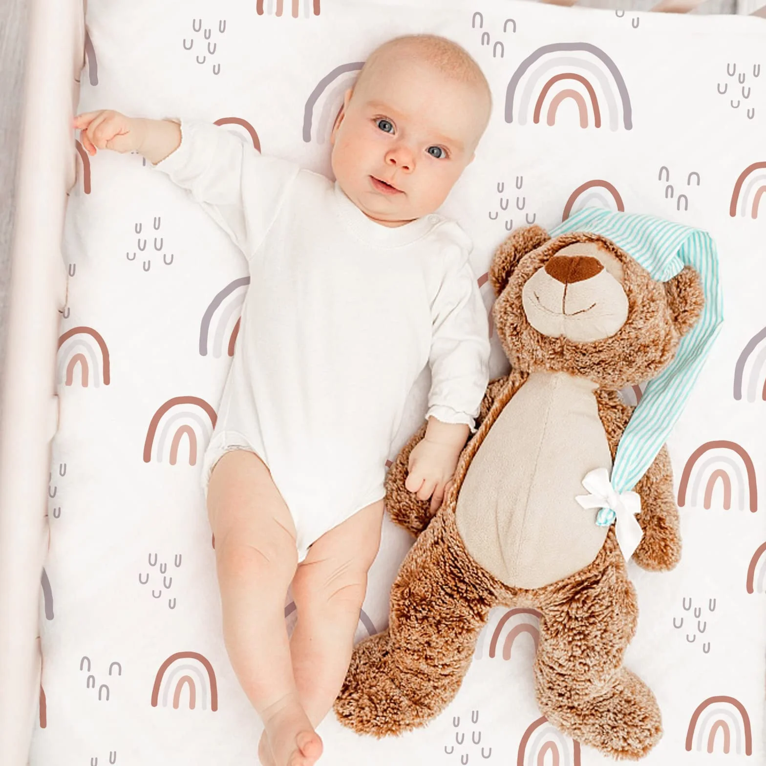 GLLQUEN BABY Prześcieradło z gumką Moses Basket dla noworodków, 100% mikrofibra, Oeko-tex100, przytulne i oddychające prześcieradła do łóżeczka dziecięcego dla chłopca i dziewczynki, łatwe w