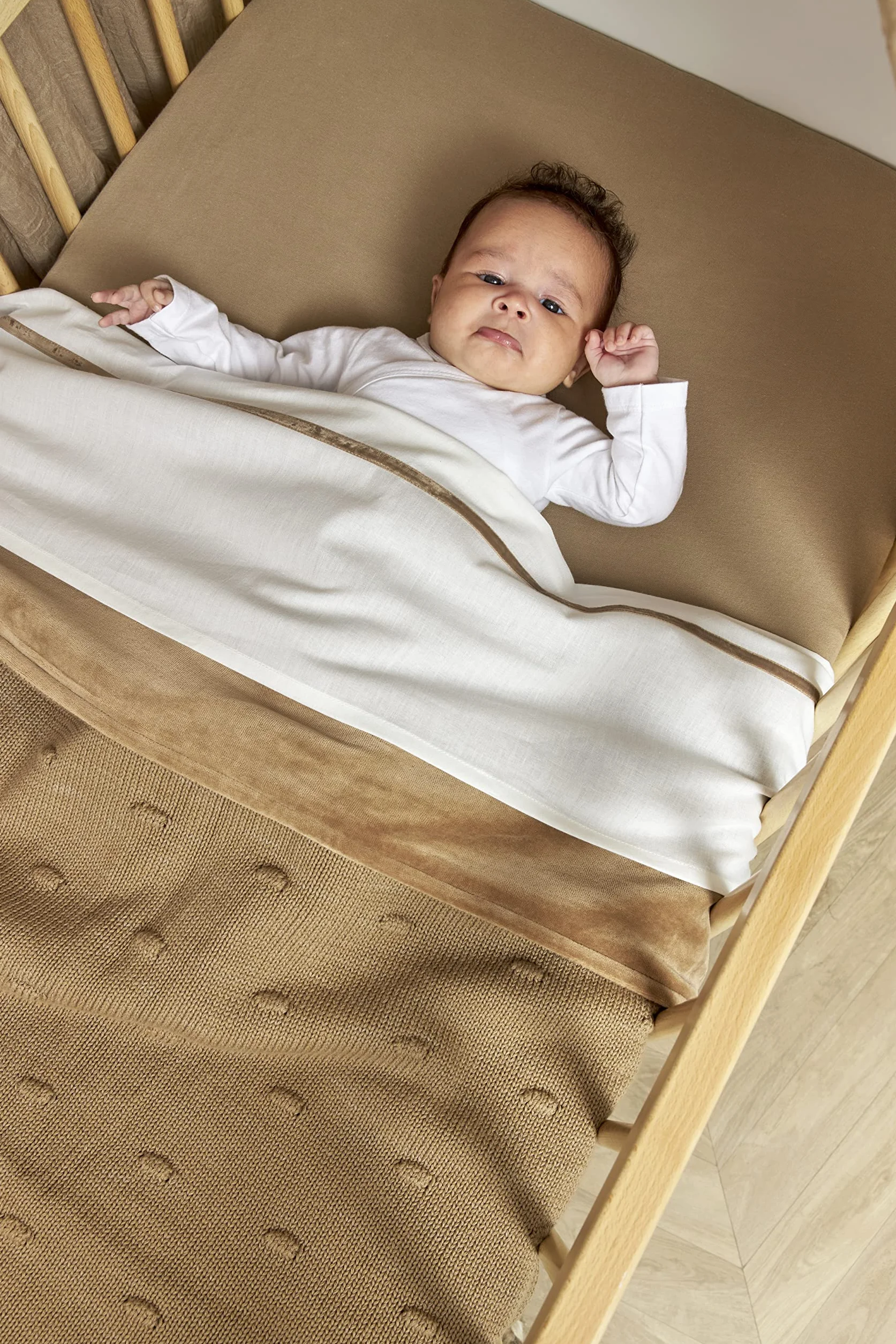 Meyco Baby Prześcieradło do Łóżeczka 50x90 cm Bawełna Jersey Taupe