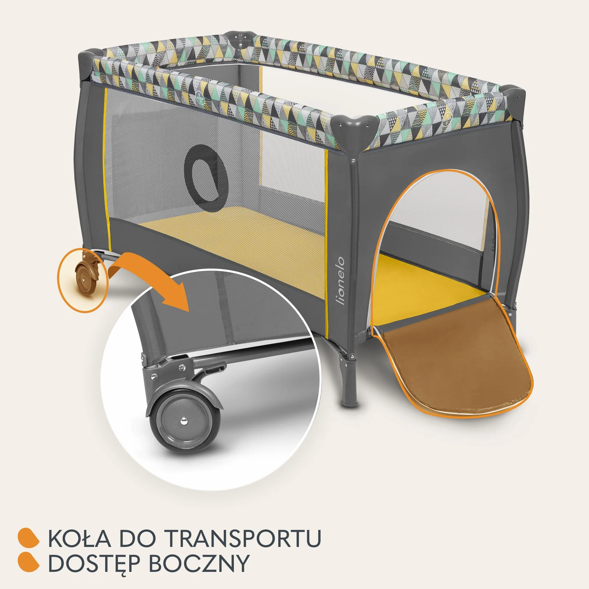 Lionelo Sven Plus 2 W 1 Dziecięce Łóżeczko Dla Dzieci Od Urodzenia Do 15 Kg, Mata Do Przewijania Moskitiery, Przewiewne Ściany Boczne Z Wejściem Bocznym, Torba Składana