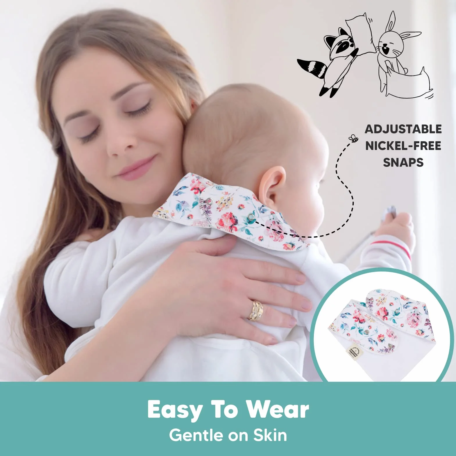 KeaBabies - Bandana Sabber-Lätzchen dla dziewczynek - Super Saugfähig z Bio-Baumwolle - Lätzchen für Zahnen (Tea Party)