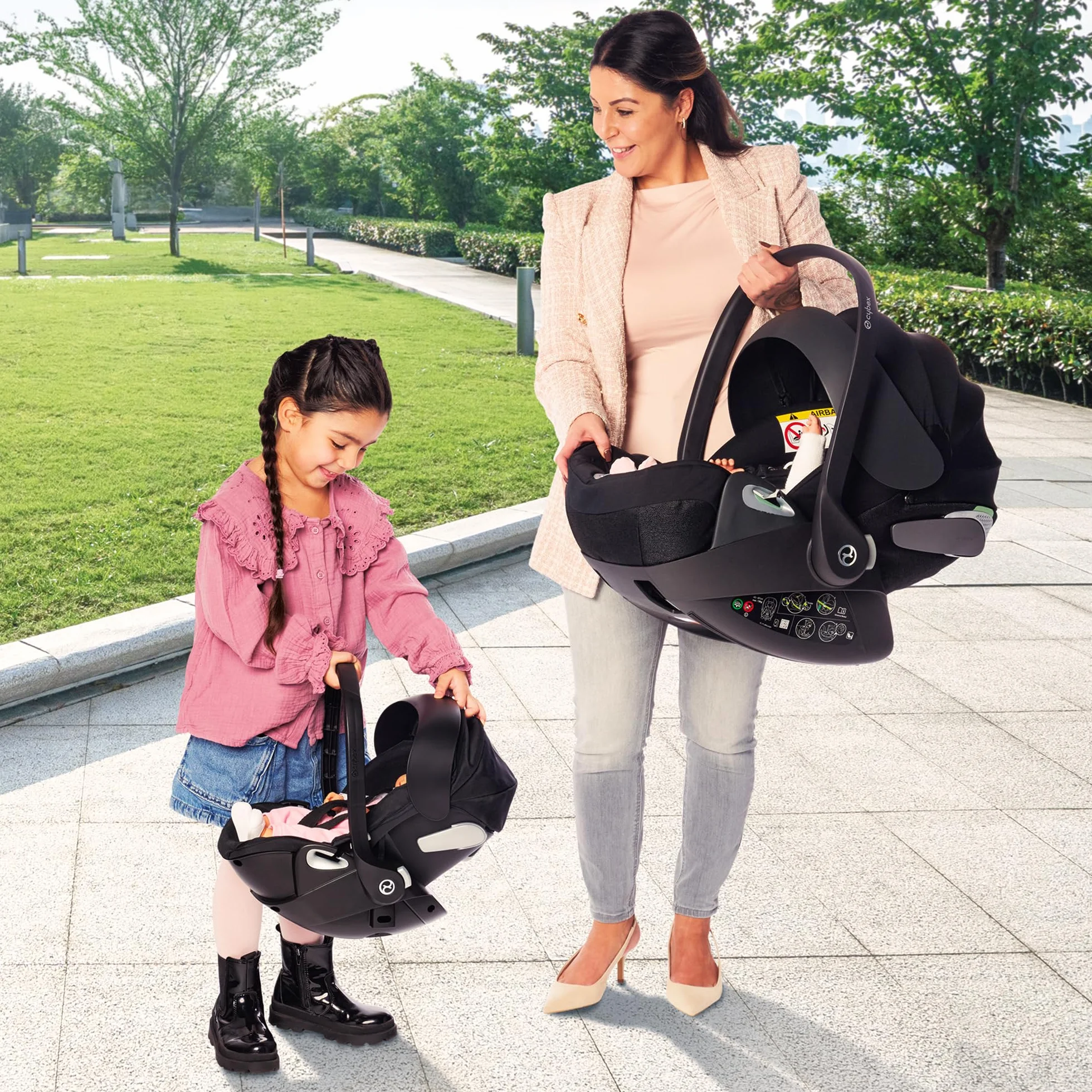 Corolle - 9000141880 - Cybex 2 w 1 Poupon Holder, czarny, akcesoria, dla ośmiornic 36 i 42 cm, od 3 lat