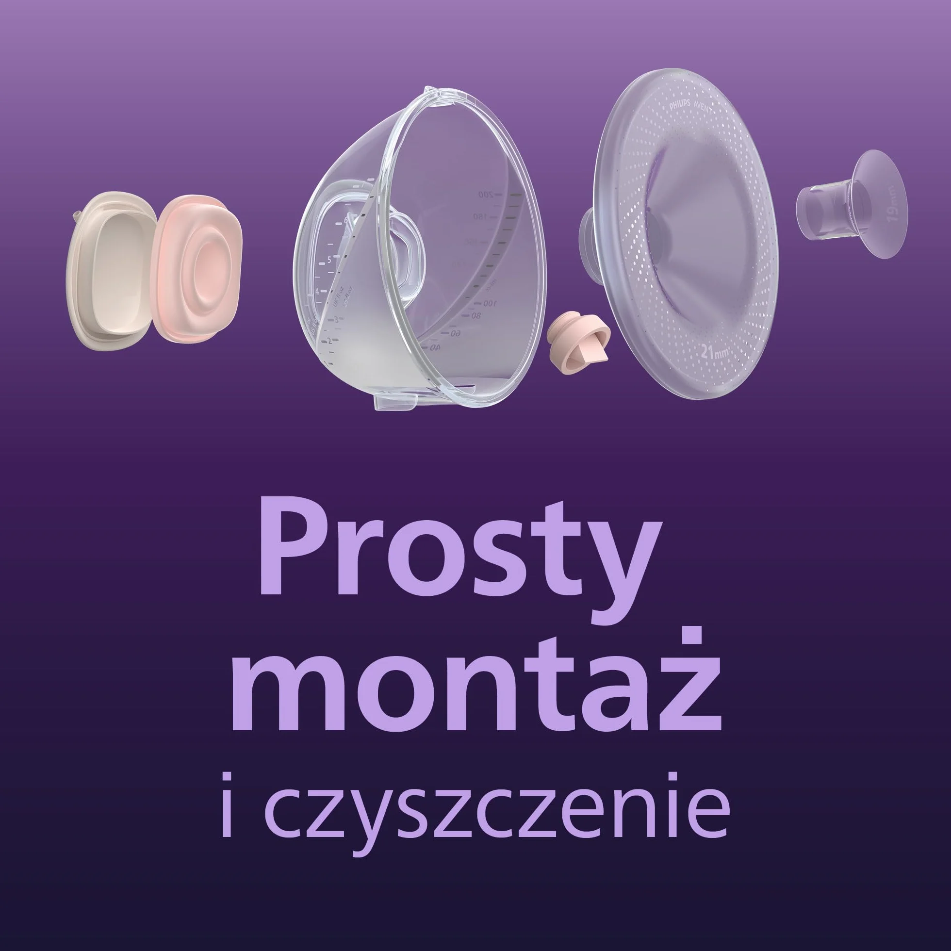 Philips Avent, pojedynczy laktator elektryczny niewymagający użycia rąk, silnik klasy szpitalnej, naśladujący rytm picia dziecka, odciąganie pokarmu do 85 razy na minutę, SCF531/11