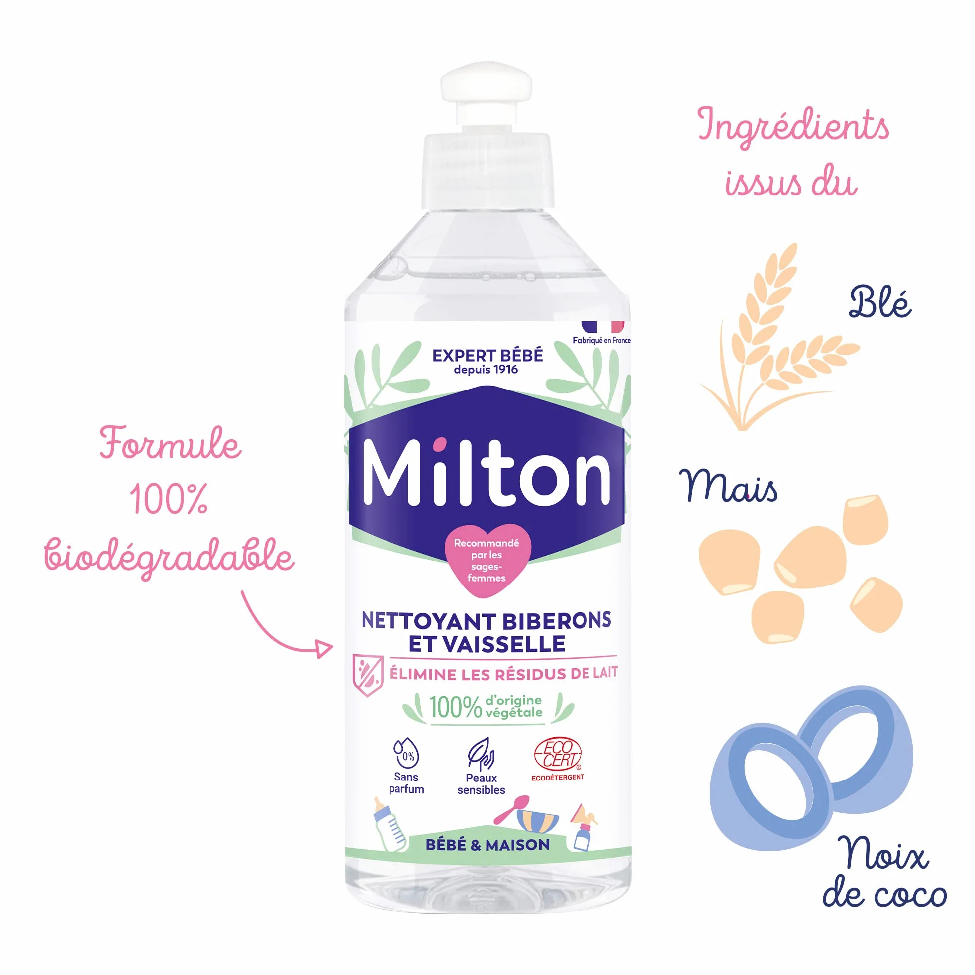 Milton Środek do czyszczenia butelek dla niemowląt 500 ml – opracowany specjalnie do usuwania wszystkich resztek mleka odpowiedzialnych za rozwój szkodliwych bakterii