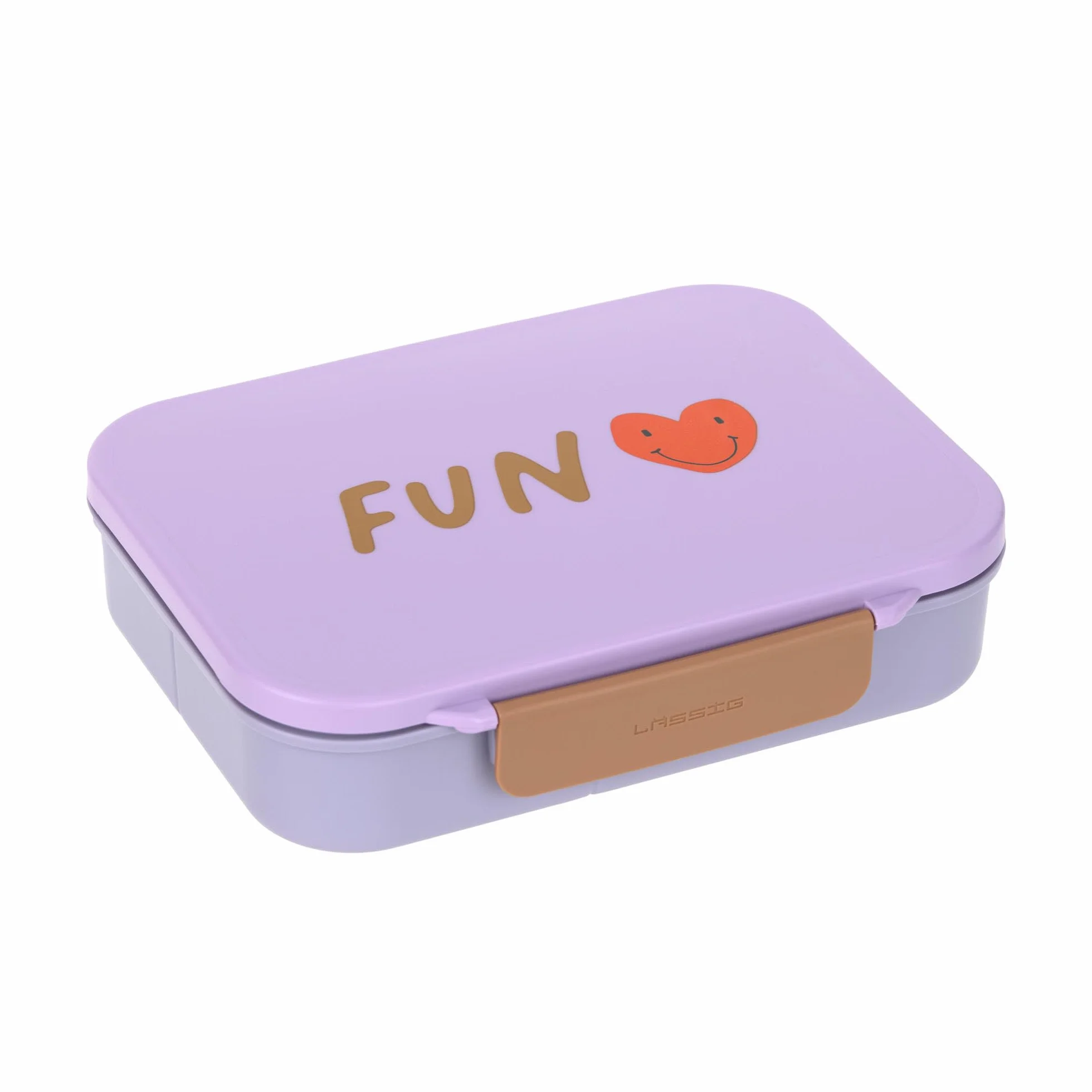 LÄSSIG Pudełko śniadaniowe dla dzieci, nie zawiera BPA, z wyjmowaną przegródką/pudełko na lunch Bento, Little Gang Heart fioletowe