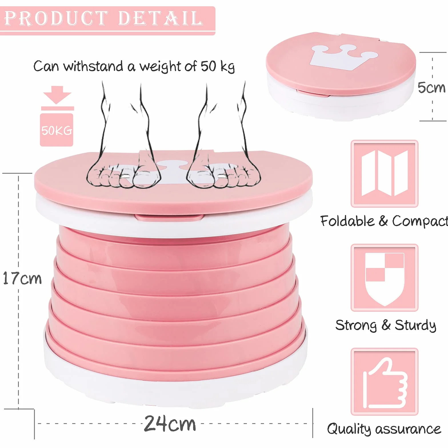 Deska Sedesowa dla Dzieci, Nocnik Podróżny do Użytku na Zewnątrz, Szkolenie dla Dzieci Składane Krzesło Toaletowe z Torbą Podróżną (Pink)