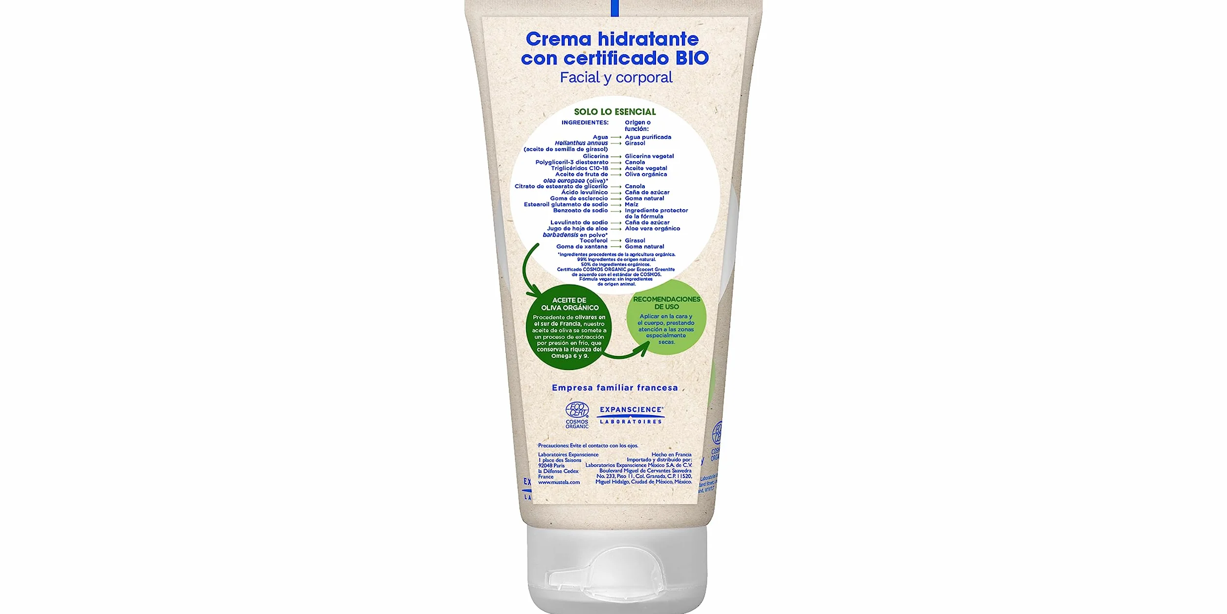 Mustela Bio Organico Crema Hidratante Facial y Corporal, 150 ml