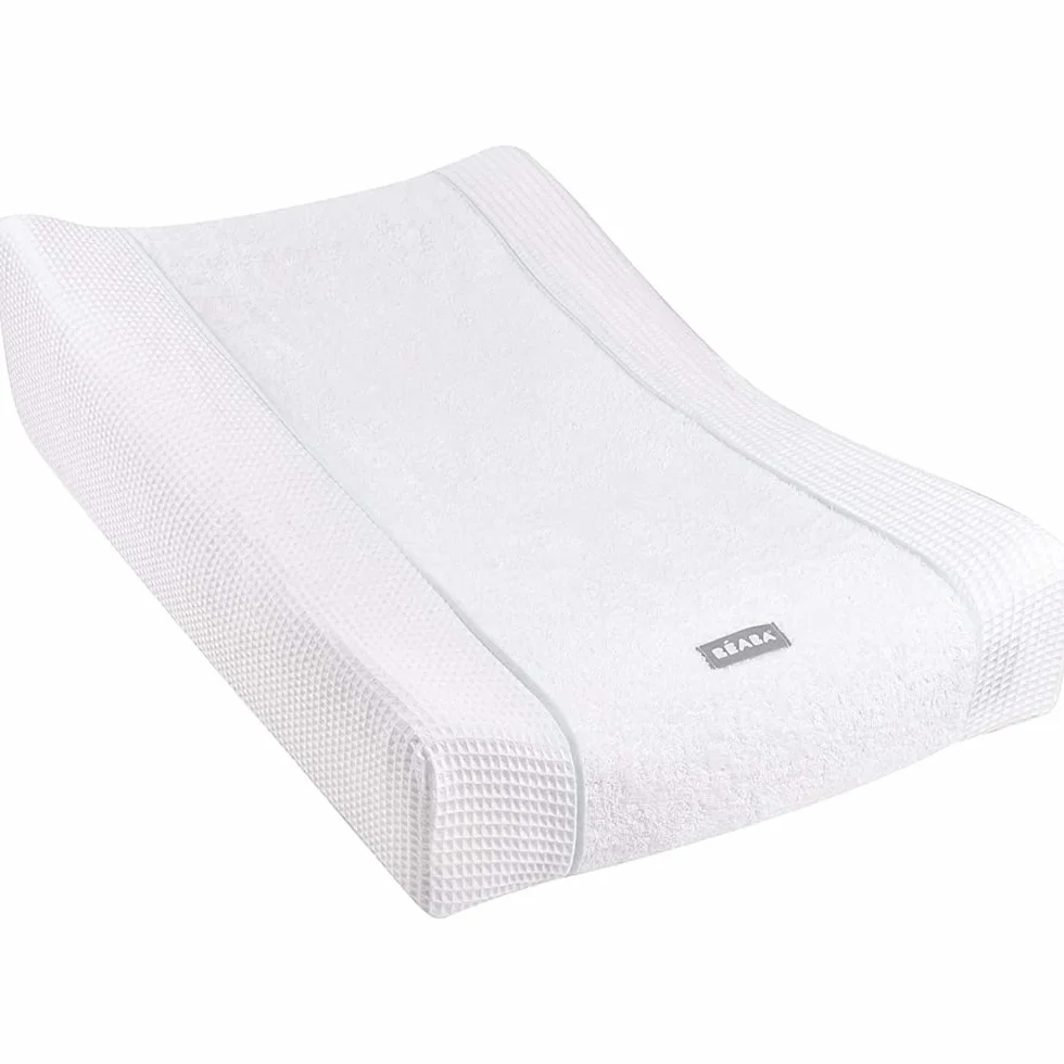 BÉABA, Pokrowiec na materac do przewijania Sofalange, 100% bawełna plaster miodu, miękka gąbka, chłonne prześcieradło, optymalny komfort, tkaniny z certyfikatem Oekotex, biały