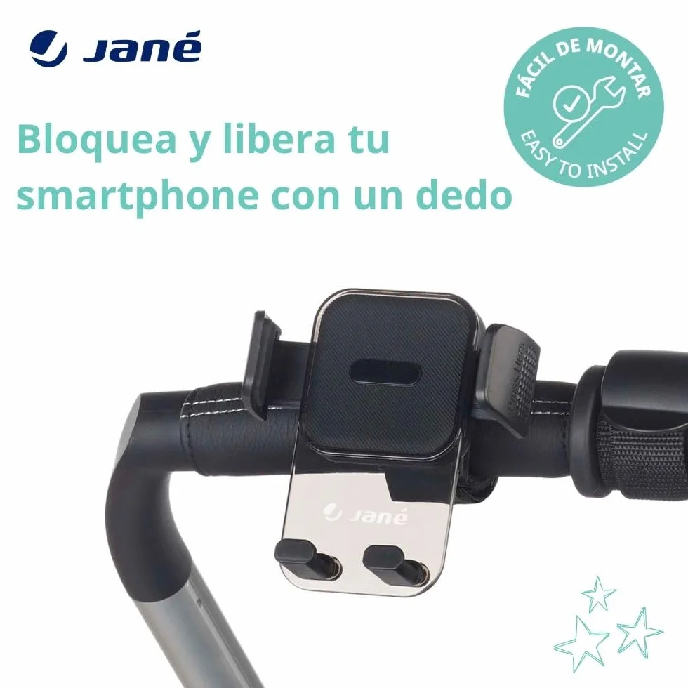Jané Uchwyt na smartfon do wózka, uniwersalny, obrót 360 Multiposition, łatwa instalacja, stabilny i bezpieczny