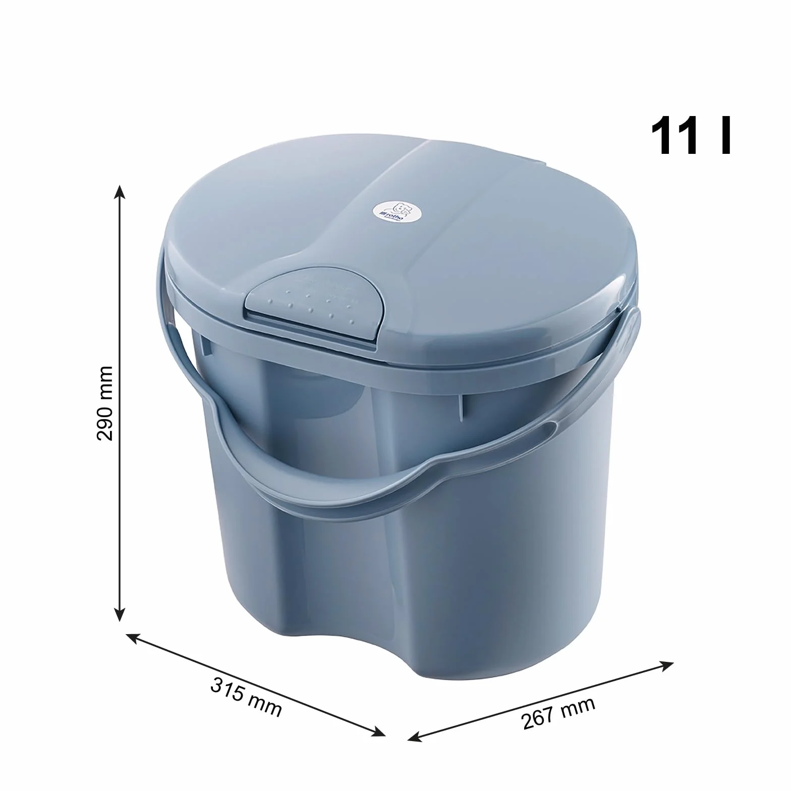 Rotho Babydesign TOP kosz na pieluchy – z recyklingu – pojemnik na pieluchy – bezzapachowy – bez kaset uzupełniających – wiaderko do przewijania – niebieski