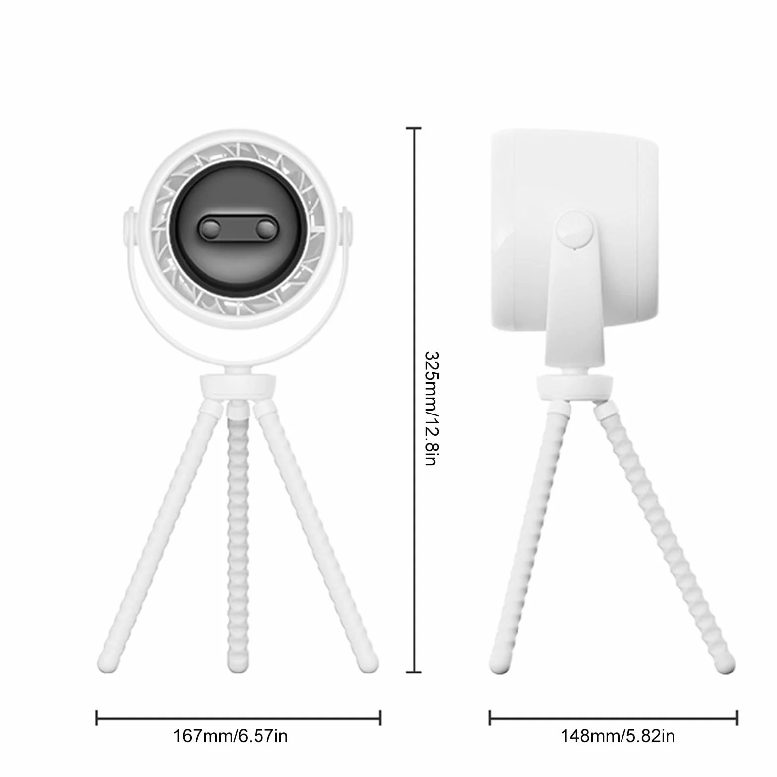 Stroller Fan, Portable Fan, 100 Speed Settings Rechargeable Ventilador with Night Light for Travel, Camping, Desk, Beach, 12.8x6.57 Inches, White, Black