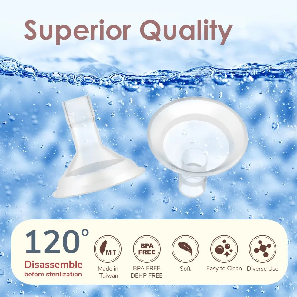 Maymom MyFit Comfy Series 19 mm dwuczęściowa osłona piersi kompatybilny z częściami laktatorów Medela, zamiennik osłon Medela, pasuje do złącza MaxFlow Flex, 2 szt.