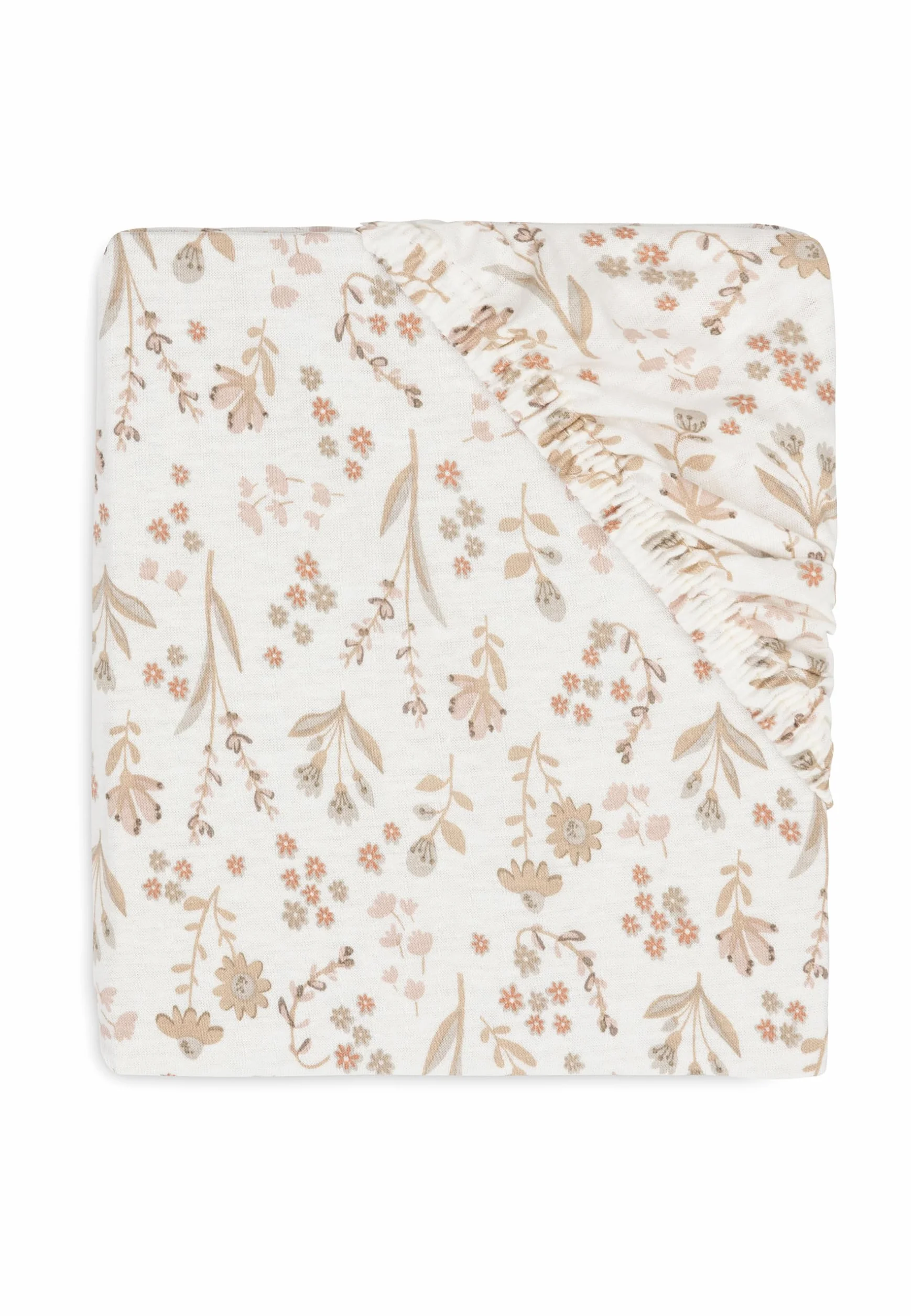 Jollein Bloomy prześcieradło z gumką z dżerseju, do ważenia, 40/50 x 80/90 cm, 100% bawełna, certyfikat Oeko-TEX