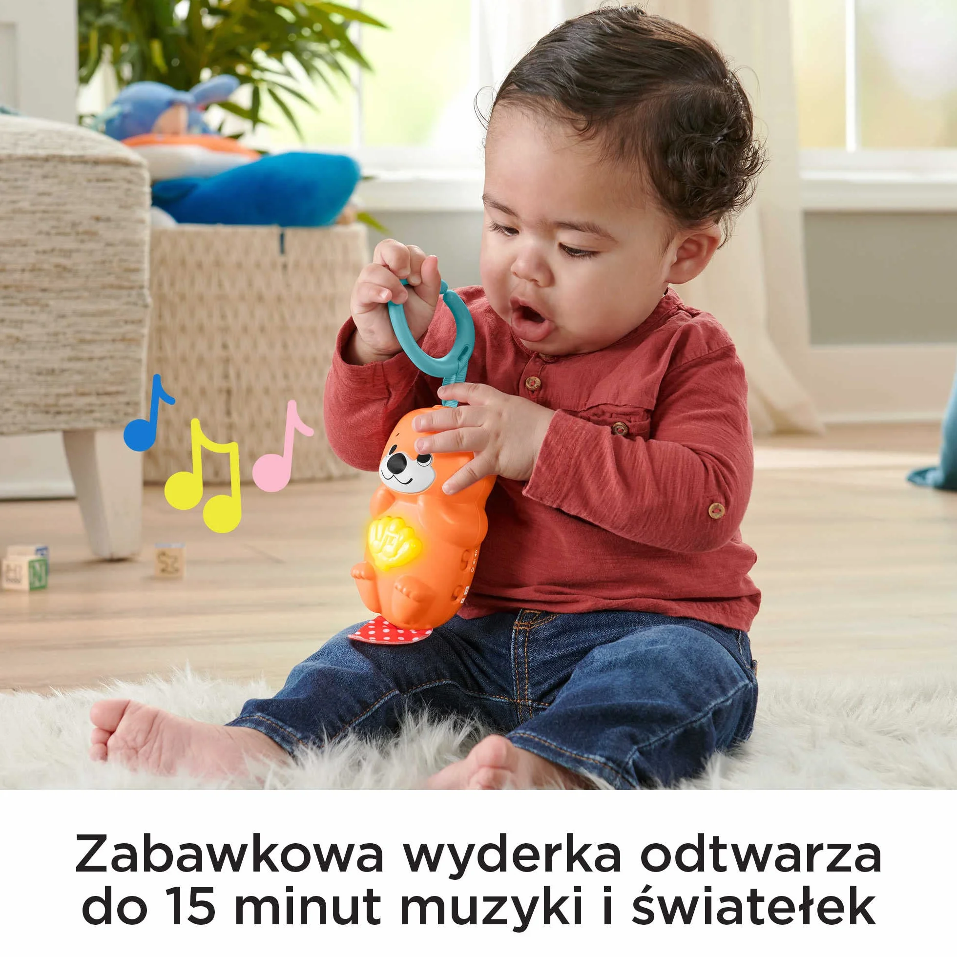 Fisher-Price Muzyczna mata edukacyjna 3 w 1 „Rośnij ze mną” ze światełkami i dźwiękami oraz do sensorycznej zabawy na pleckach i brzuszku, HPF39