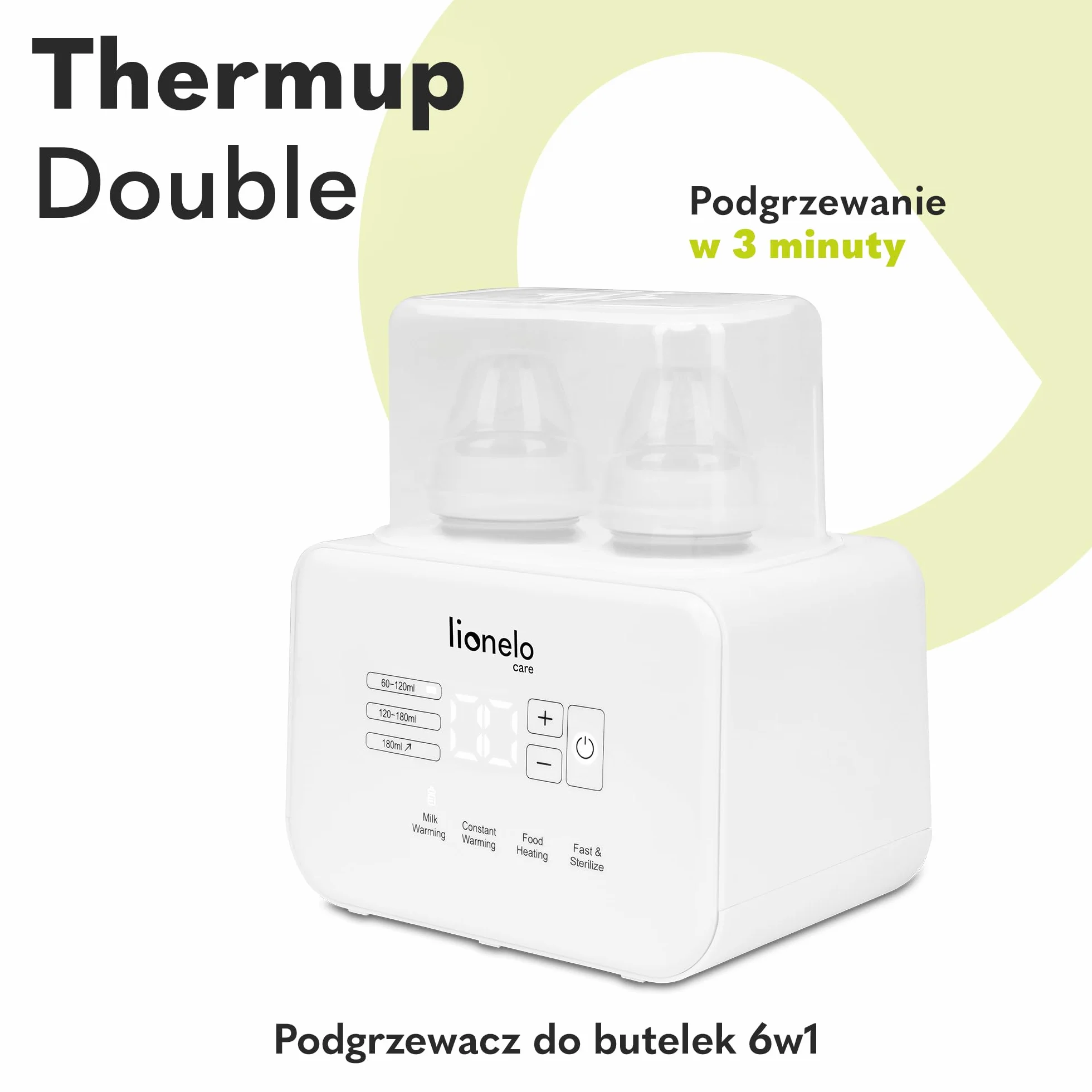 Lionelo C-THERMUP DOUBLE WHITE Podgrzewacz, Biały, ‎13,5 x 20,5 x 22,5 cm; 750 g