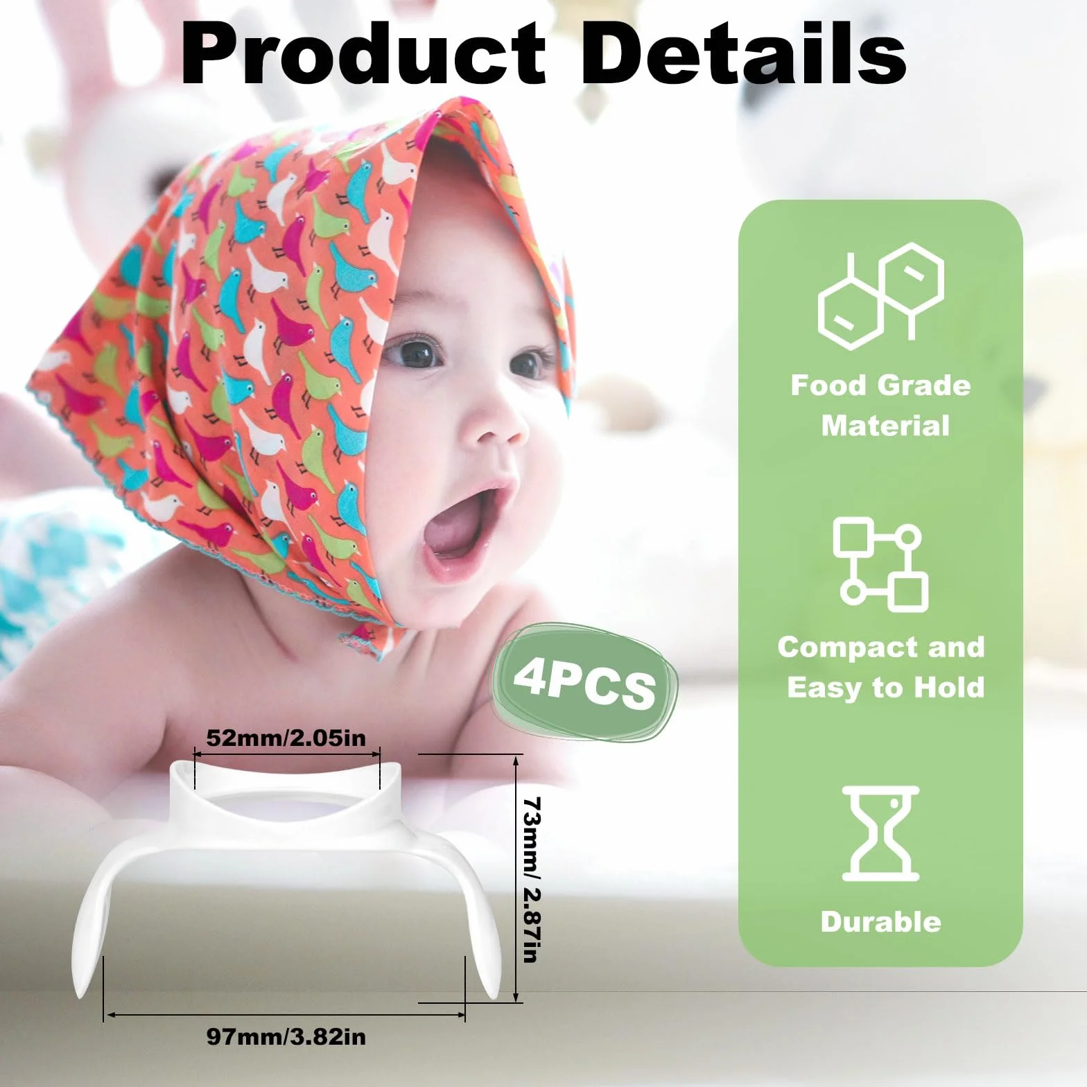 4szt Uchwyty na Butelki dla Niemowlat do Philips Avent Butelek Antykolkowych, Ergonomiczne Uchwyty na Butelki dla Niemowlat Akcesoria do Philips Avent Butelek, Pozwól Dziecku Byc Niezaleznym