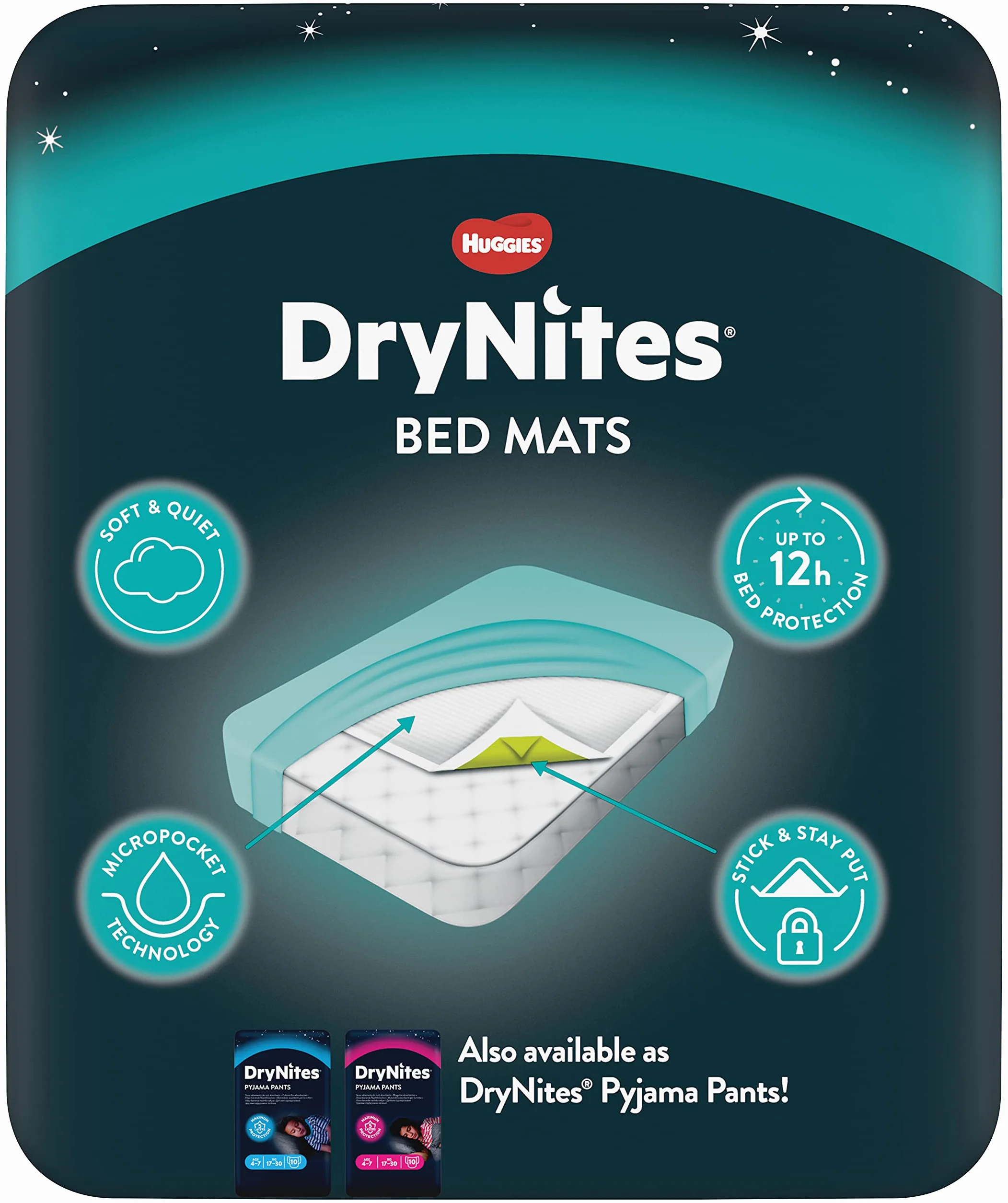 Huggies DryNites Jednorazowe maty na łóżko, 7 mat