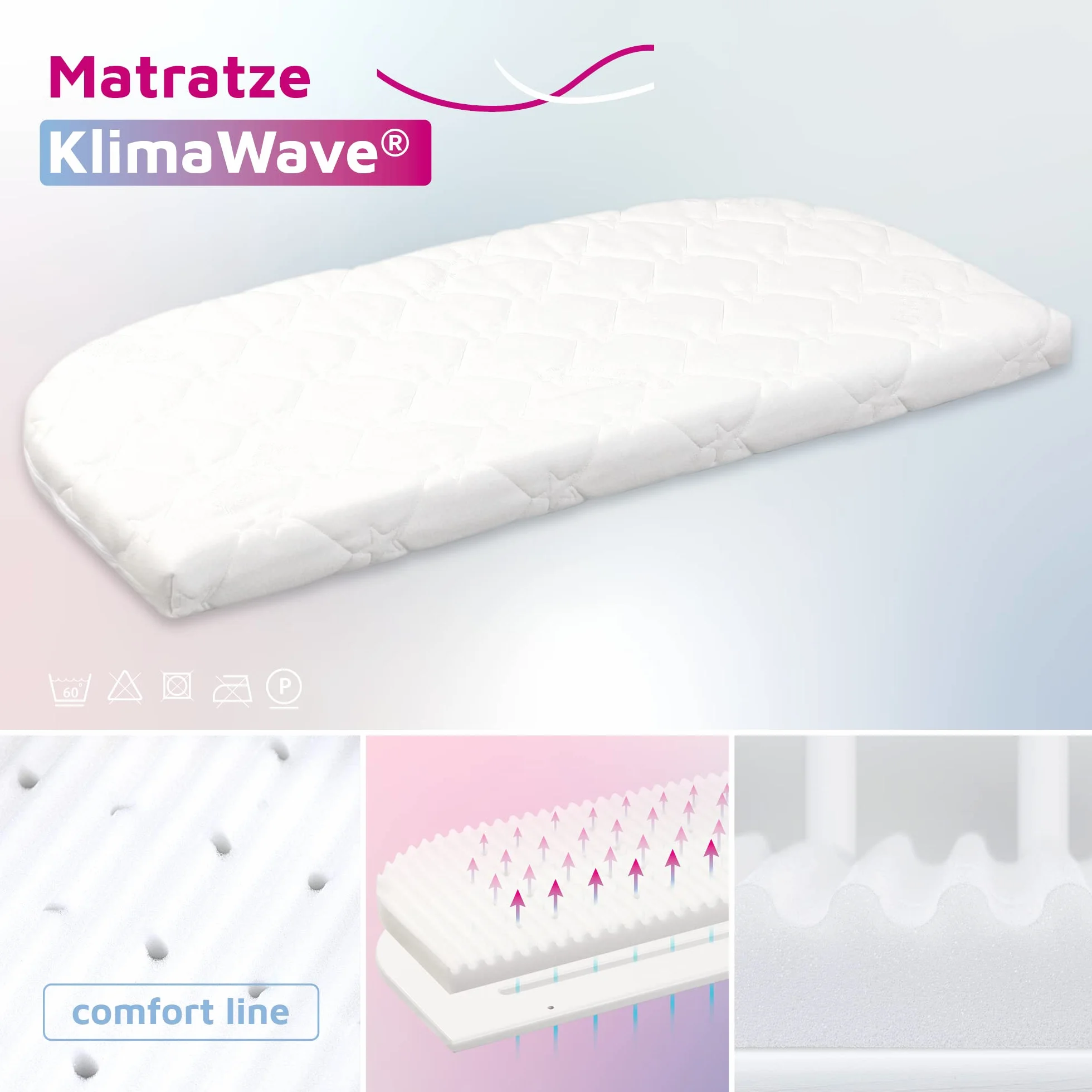 babybay Materac Dostawiany KlimaWave pasuje do modeli Maxi, Boxspring i Comfort Plus