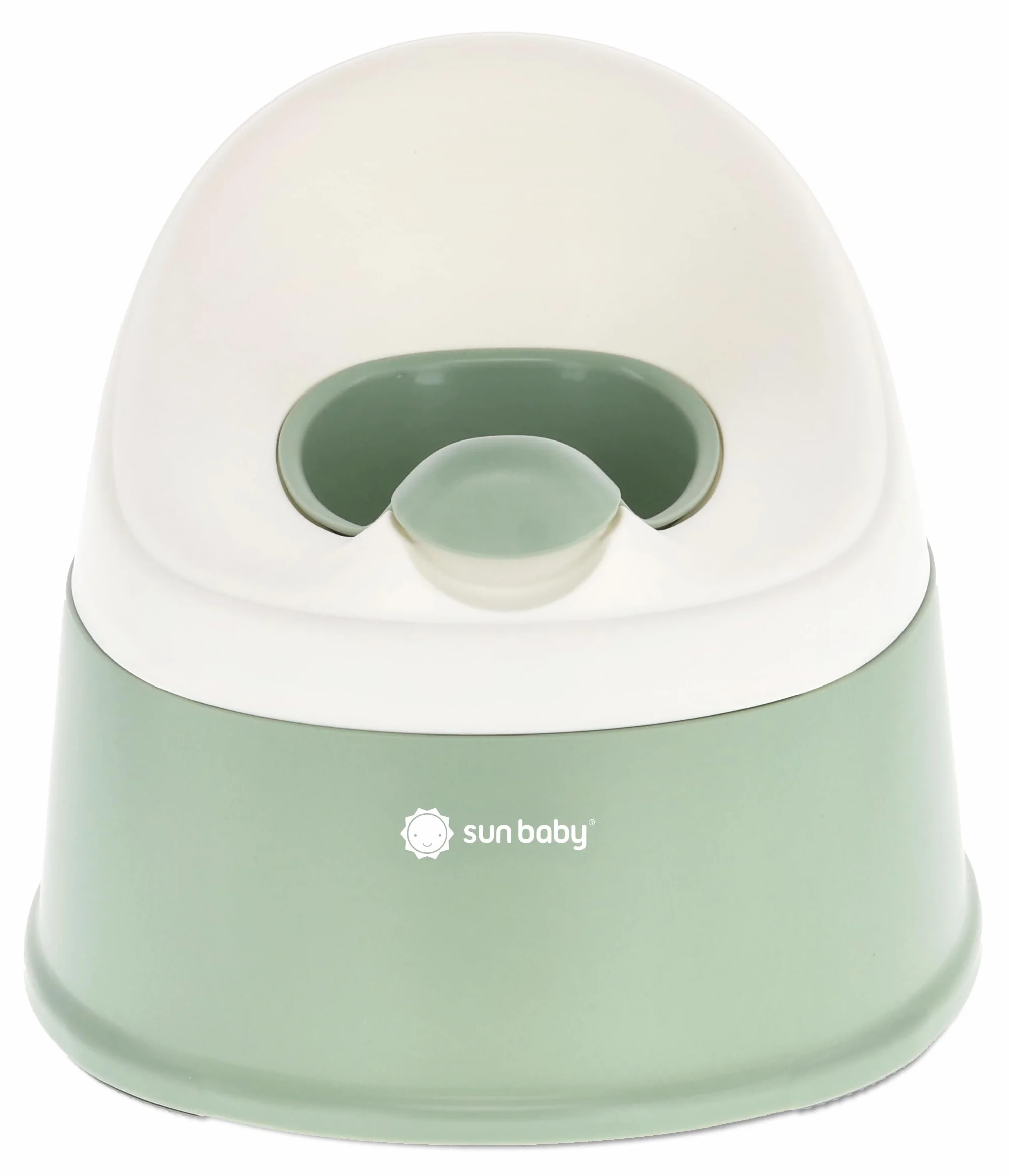 sun baby Nocnik dla dzieci 18-36 miesięcy NESTPOT, antypoślizgowe nóżki, ergonomiczne oparcie, wyjmowany wkład, tworzywo sztuczne, do 15 kg - Zielony-Biały