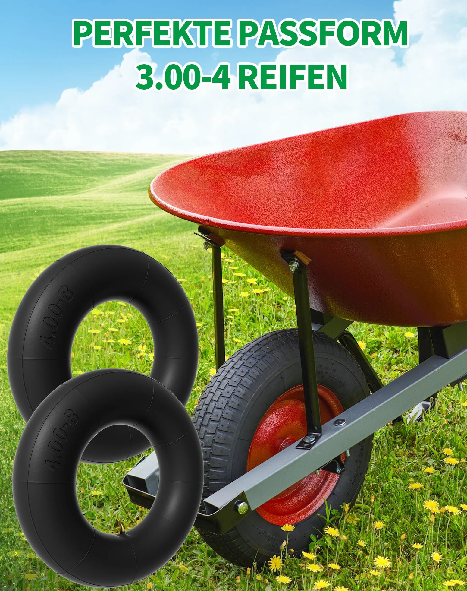 2 sztuki dętka 4.80 4.00-8 opona 4.80/4.00-8 do kół, taczka, wózek, skuter, wózek ręczny wózek ogrodowy