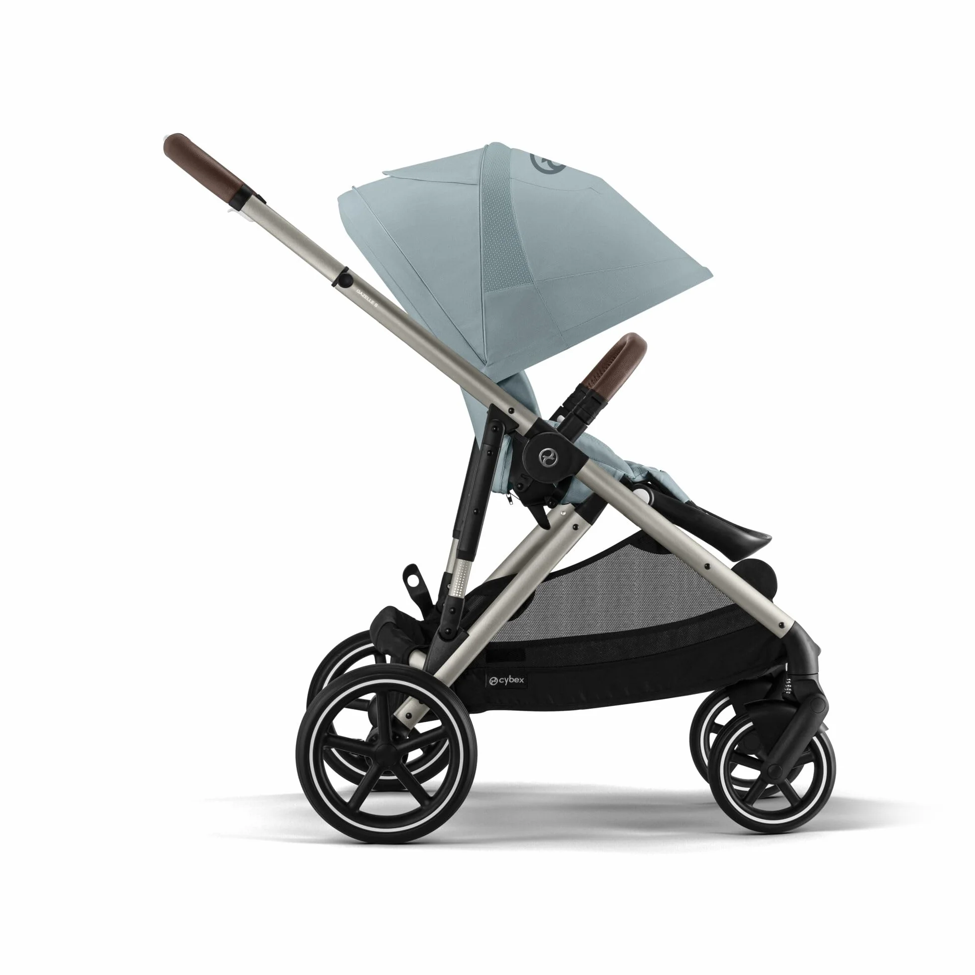 CYBEX Gold wózek spacerowy GAZELLE S, Od urodzenia do ok. 4 lat, Max. 22 kg (tryb pojedynczy) / 2x 22 kg (tryb duo), System All-in-1 z konfiguracjami 20+, Stormy Blue