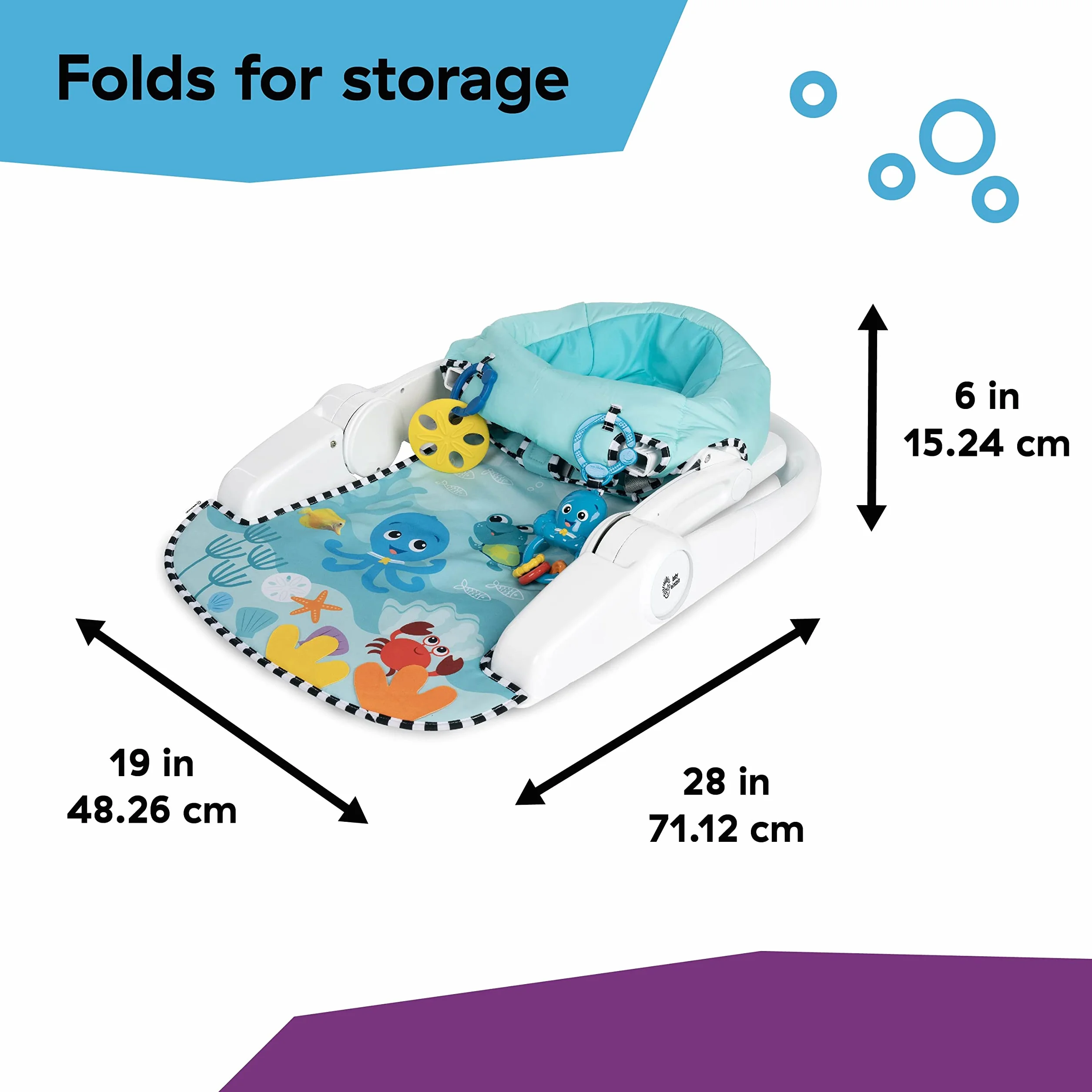 Baby Einstein, Sea of Support 2 w 1 z wyjmowaną półką i zabawkami