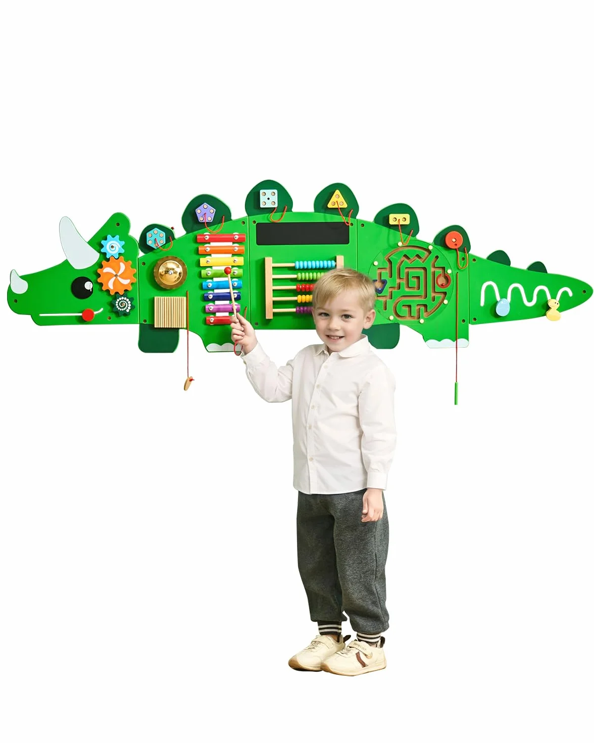 VEVOR Montessori panele ścienne do aktywności z szczeniakami, 12 aktywności, sensoryczna zabawka dla dzieci, do pokoju zabaw, 1525 x 445 x 48 mm